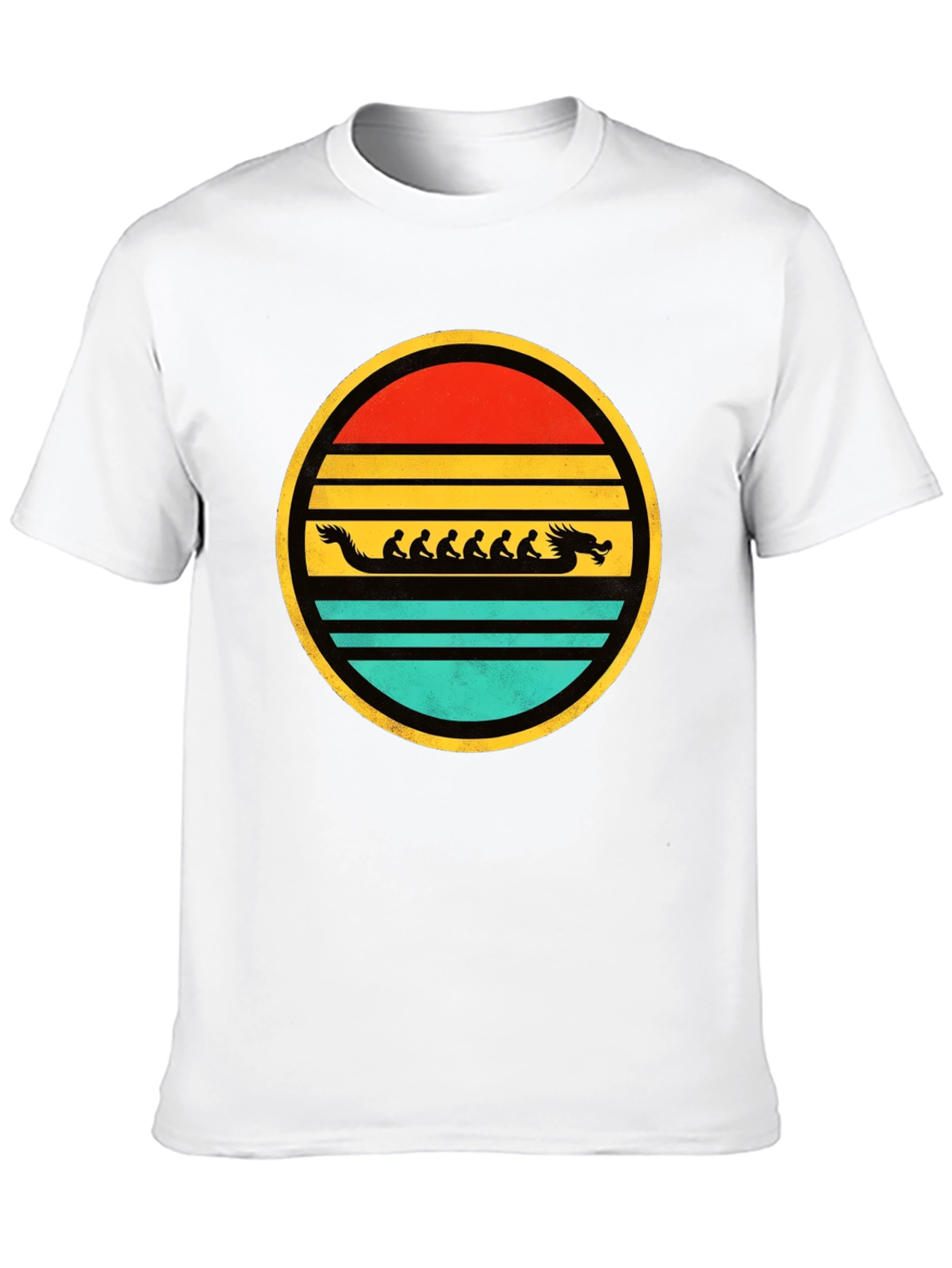 Retro Dragon Boat Sunset T-Shirt