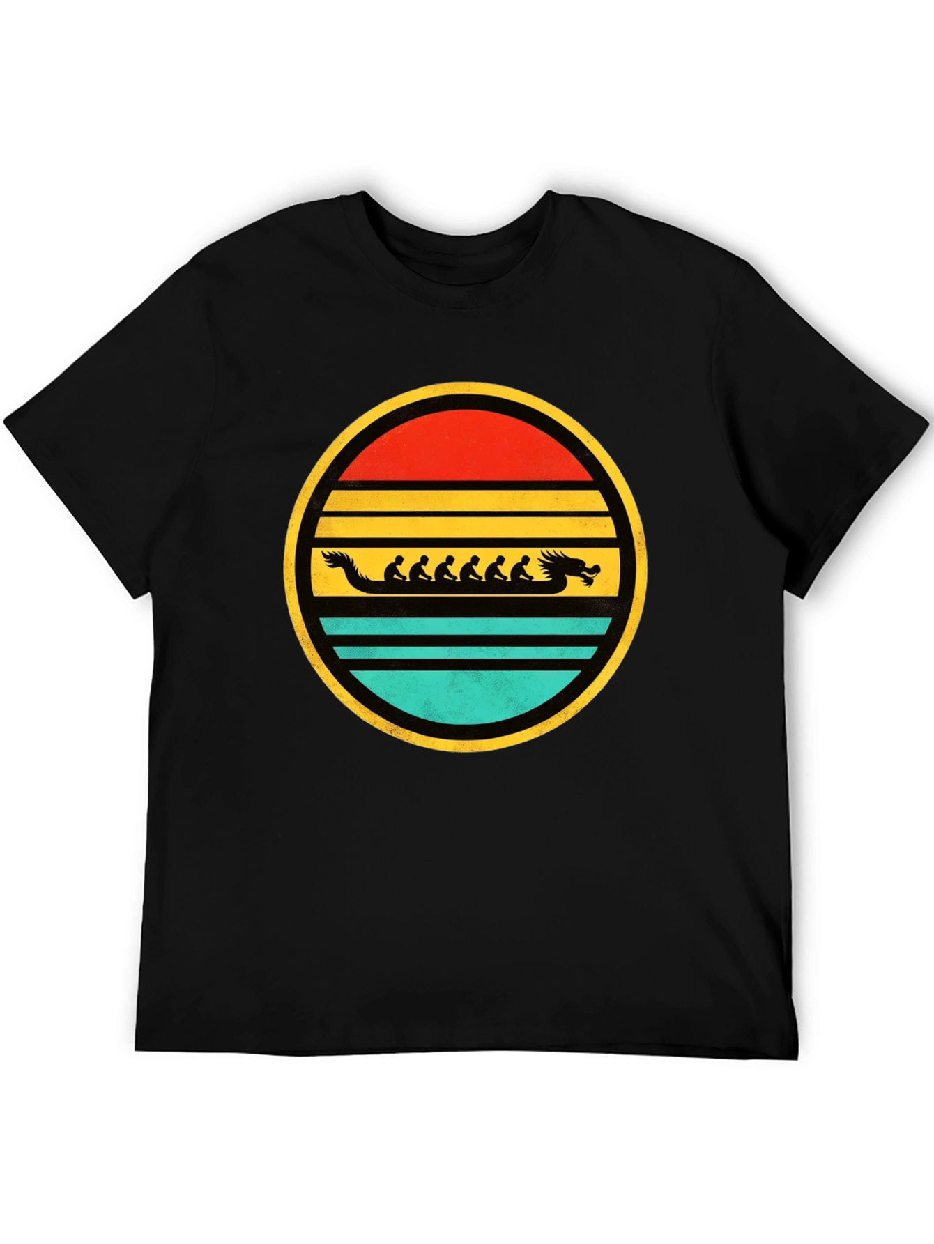 Retro Dragon Boat Sunset T-Shirt