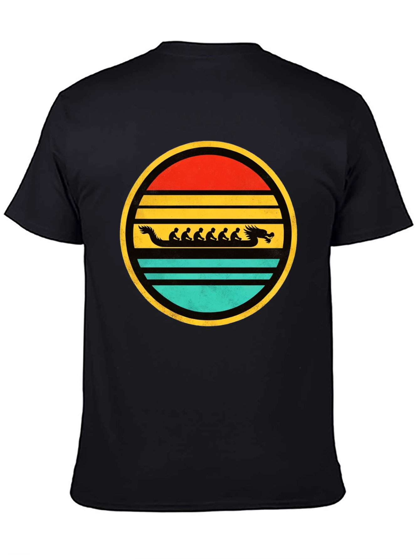 Retro Dragon Boat Sunset T-Shirt