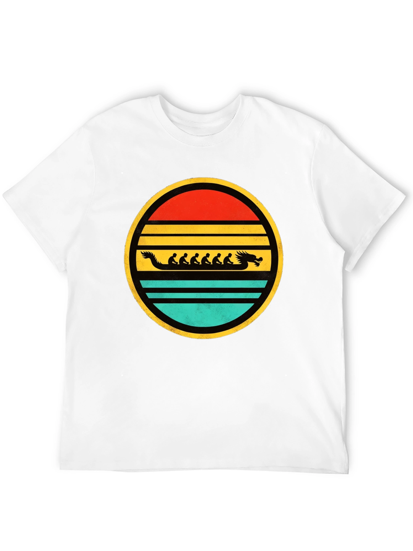 Retro Dragon Boat Sunset T-Shirt