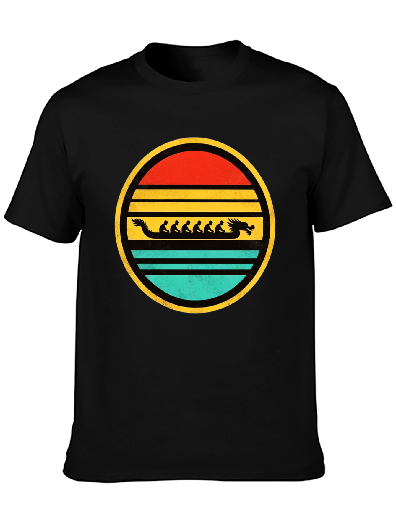 Retro Dragon Boat Sunset T-Shirt