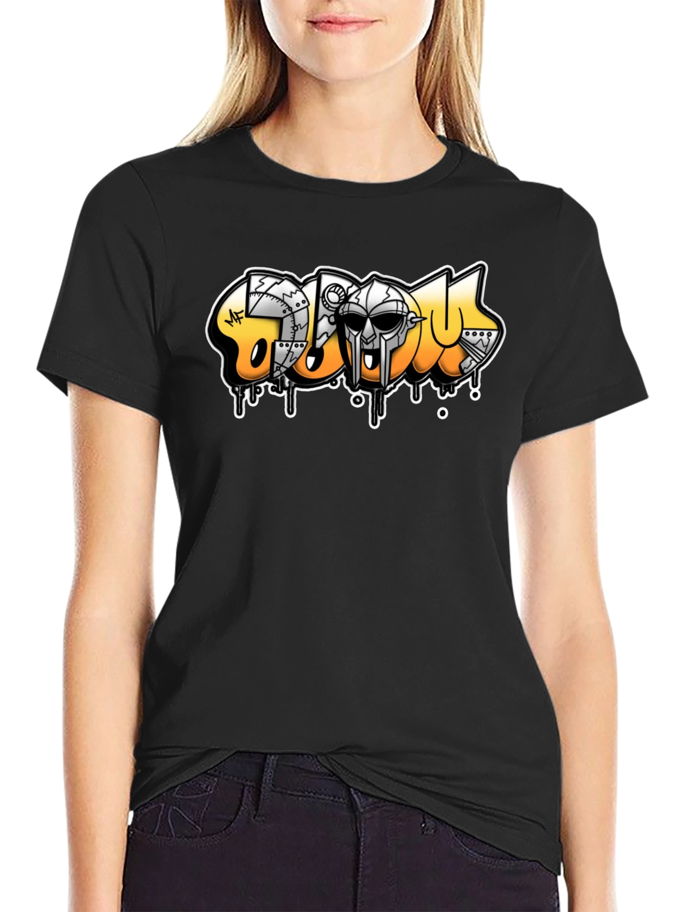 MF DOOM Graffiti Art Black T-Shirt
