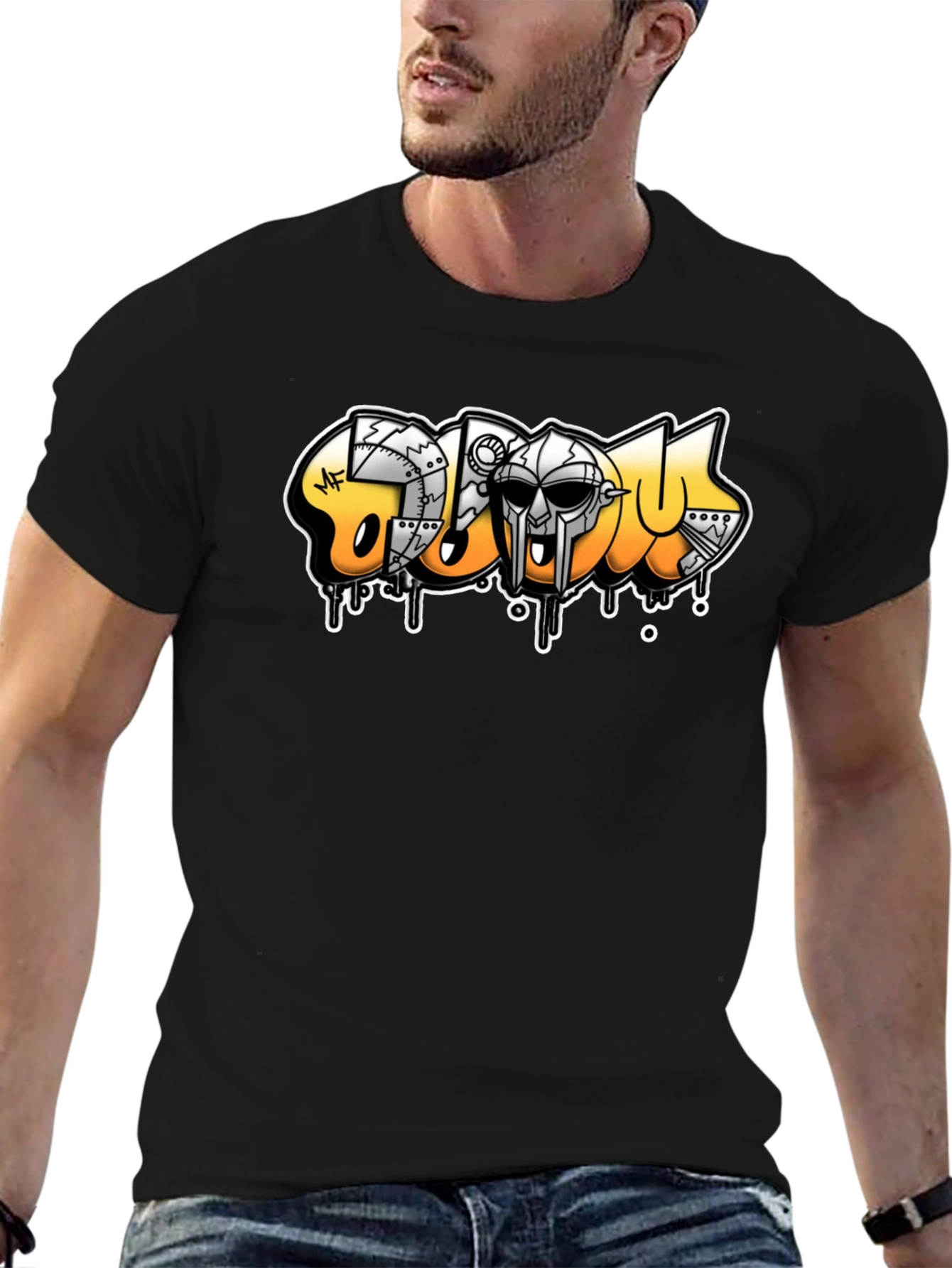 MF DOOM Graffiti Art Black T-Shirt