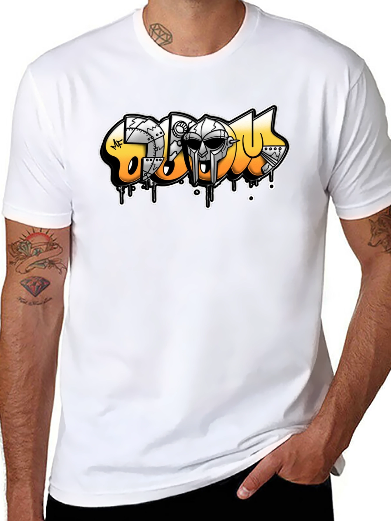 MF DOOM Graffiti Art Black T-Shirt