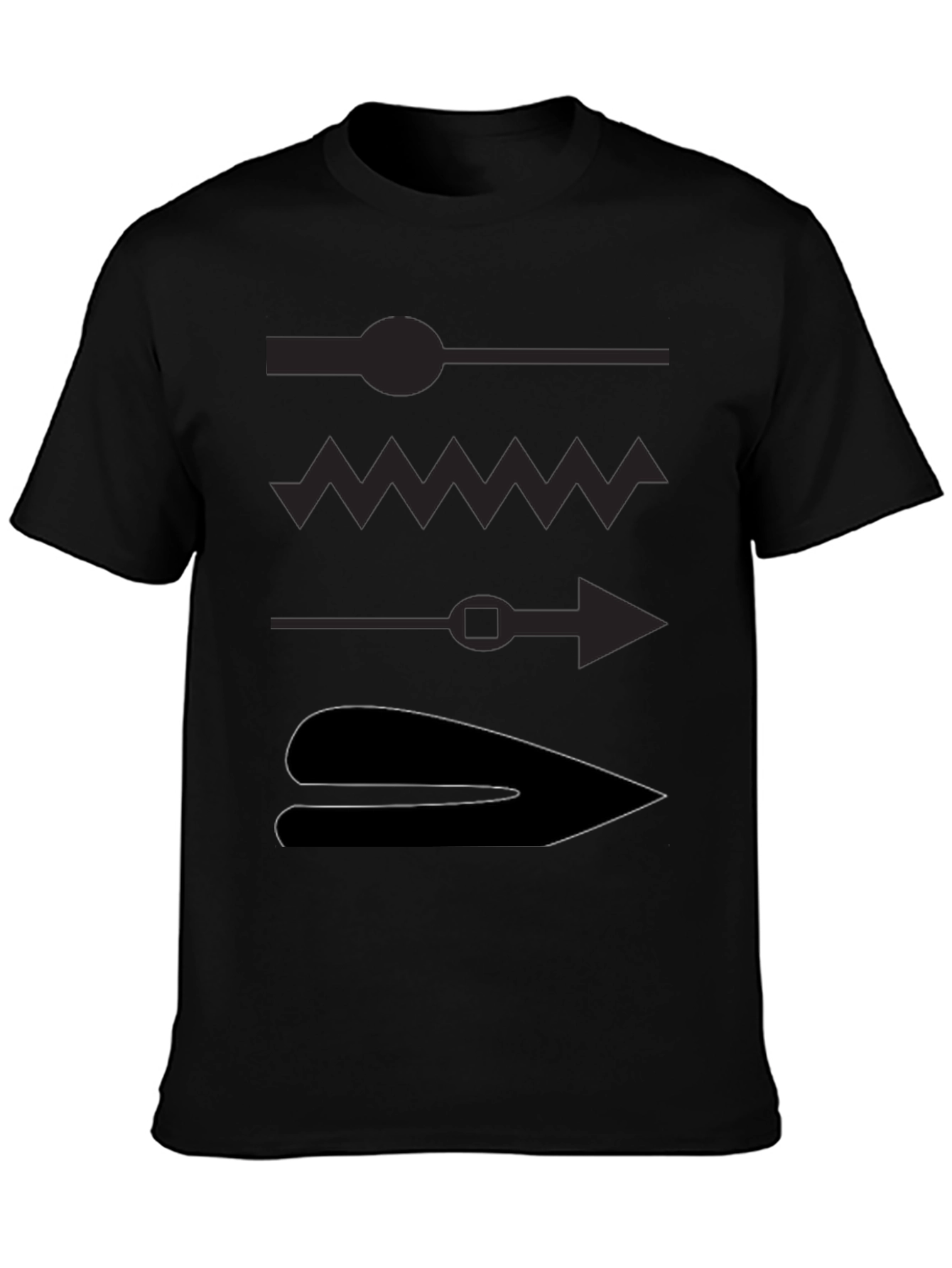 Mens Black Graphic T-Shirt - Abstract Design