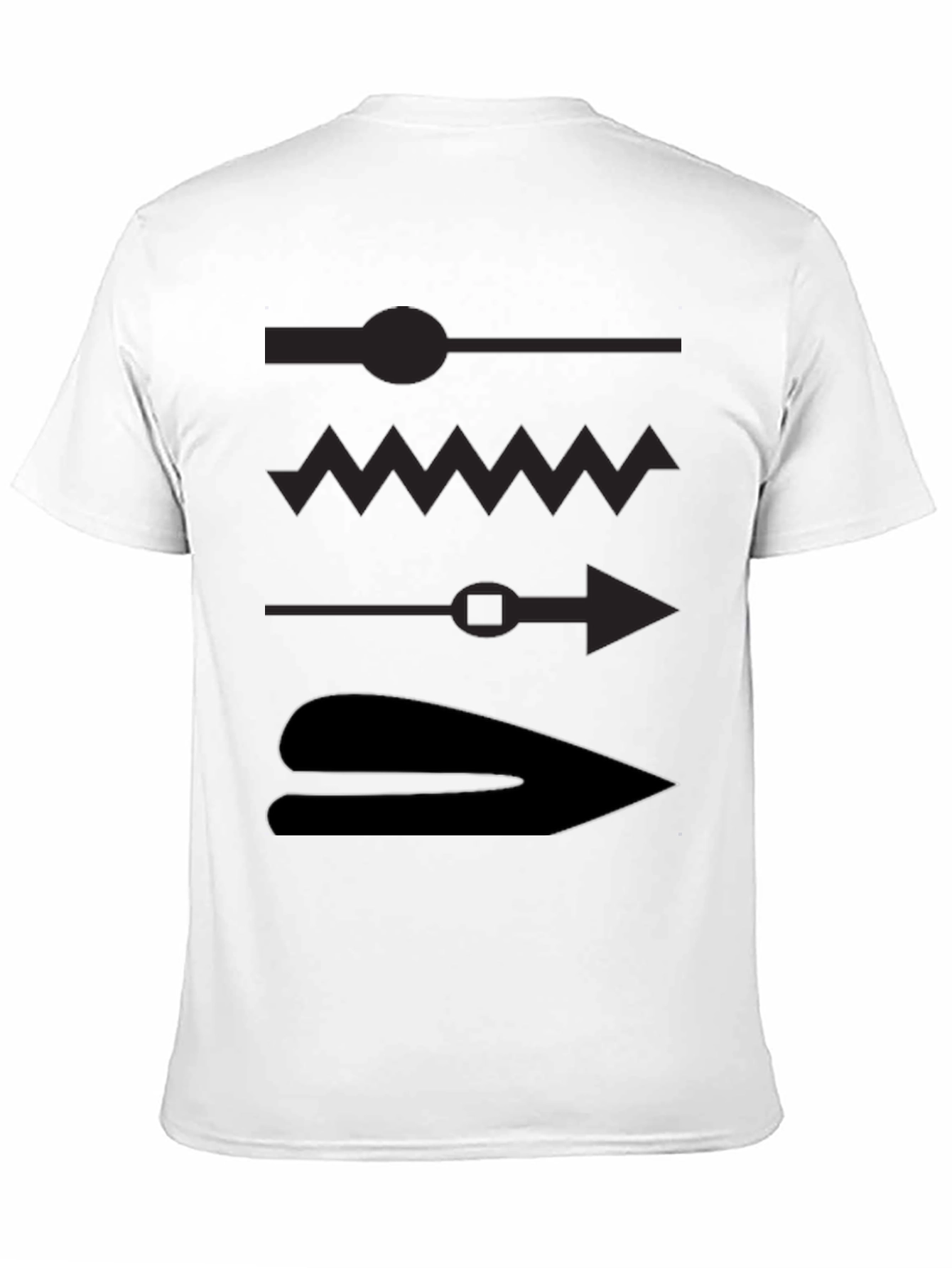 Mens Black Graphic T-Shirt - Abstract Design