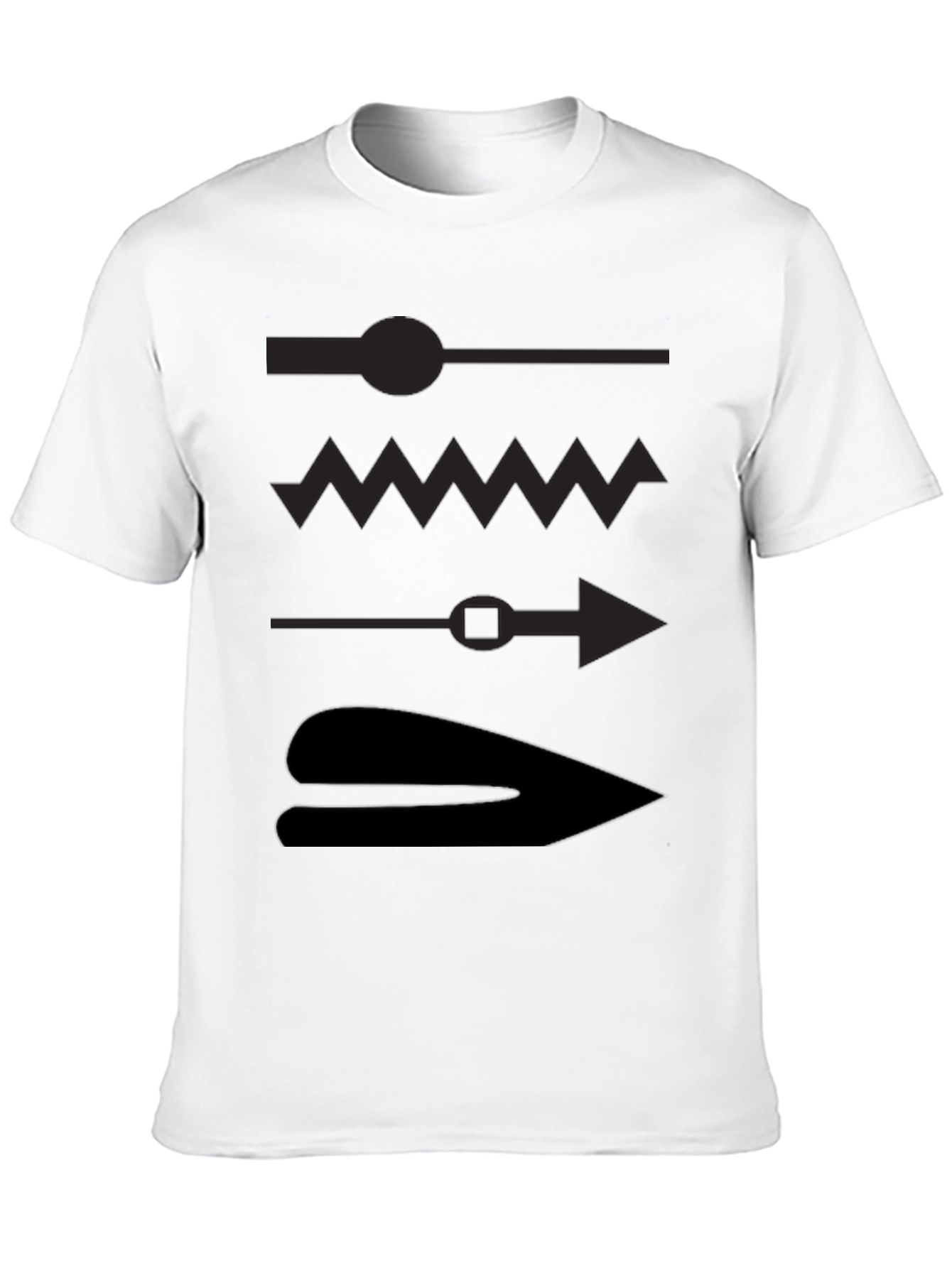 Mens Black Graphic T-Shirt - Abstract Design