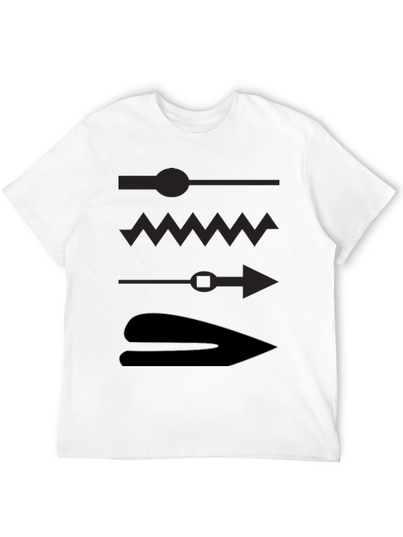 Mens Black Graphic T-Shirt - Abstract Design