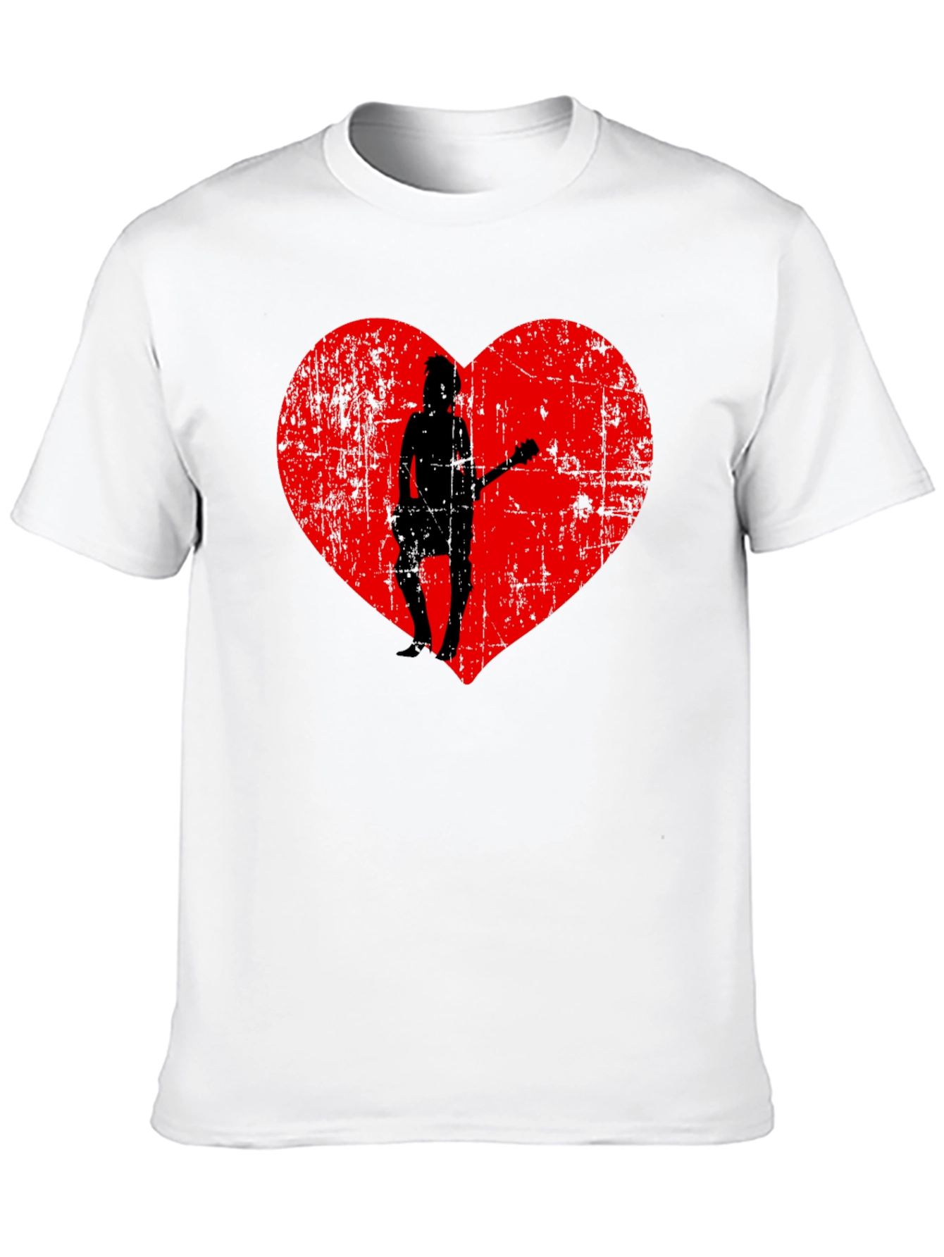 Rockstar Love T-Shirt - Grunge Heart Design