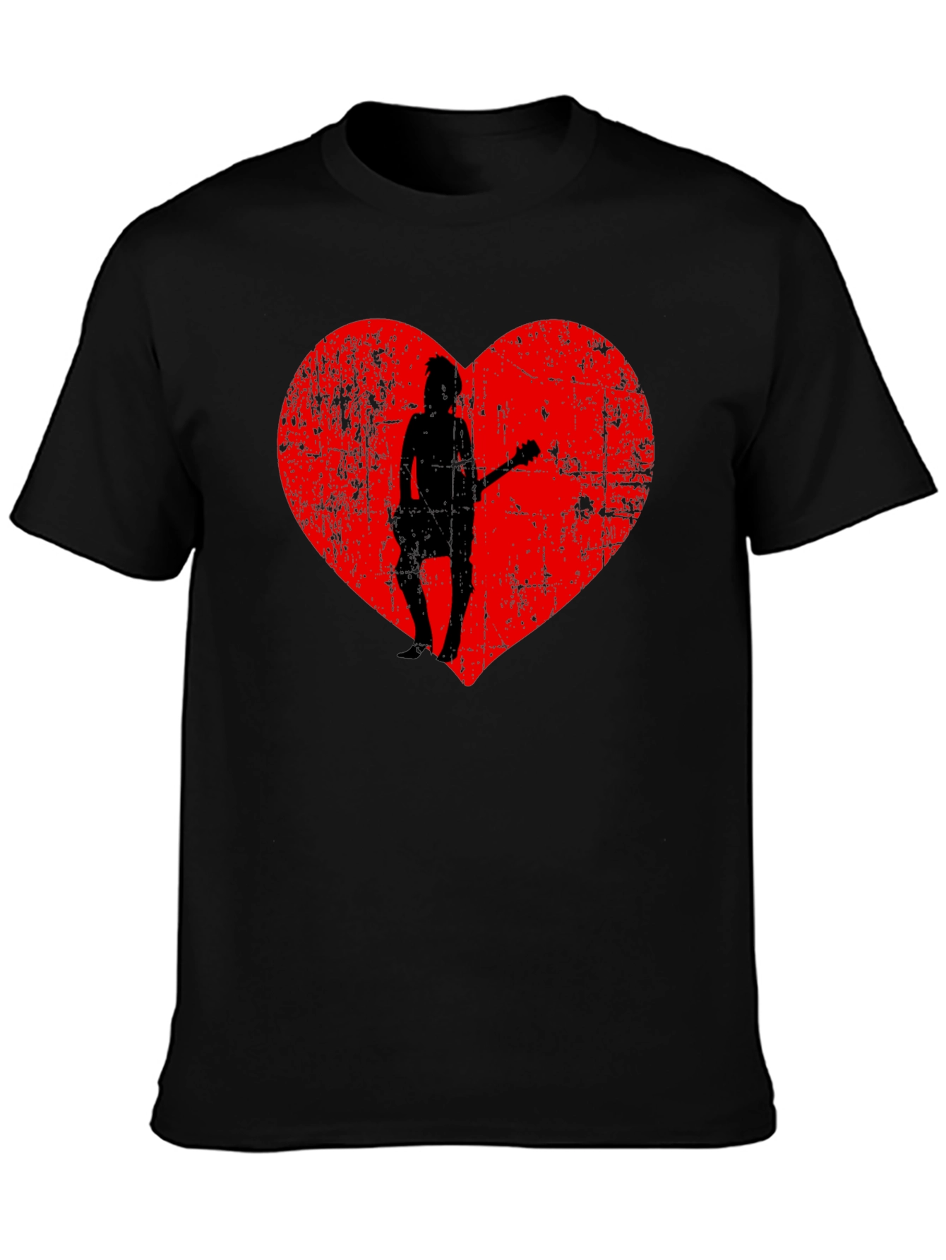 Rockstar Love T-Shirt - Grunge Heart Design