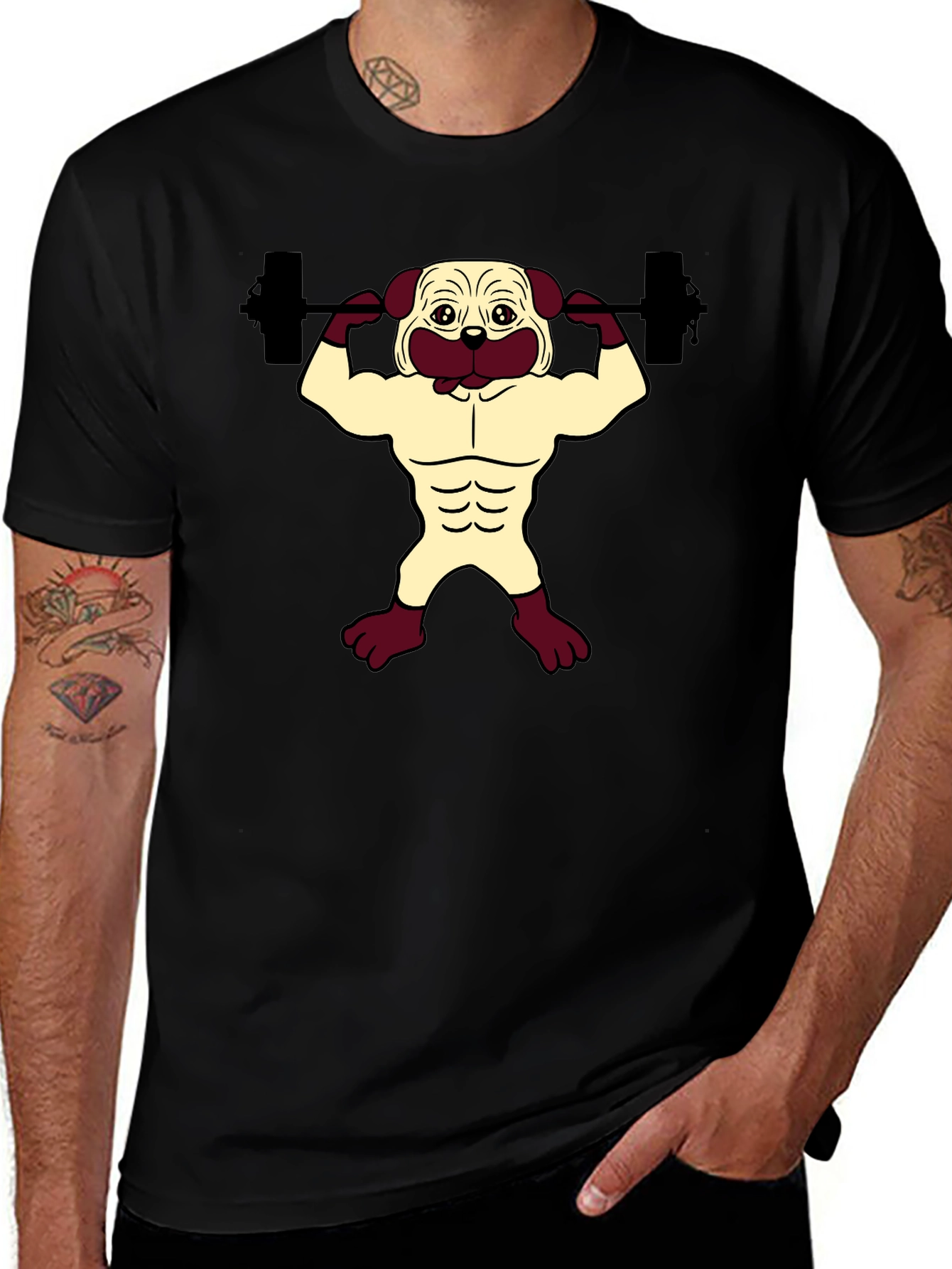 Pug Gym Black T-Shirt