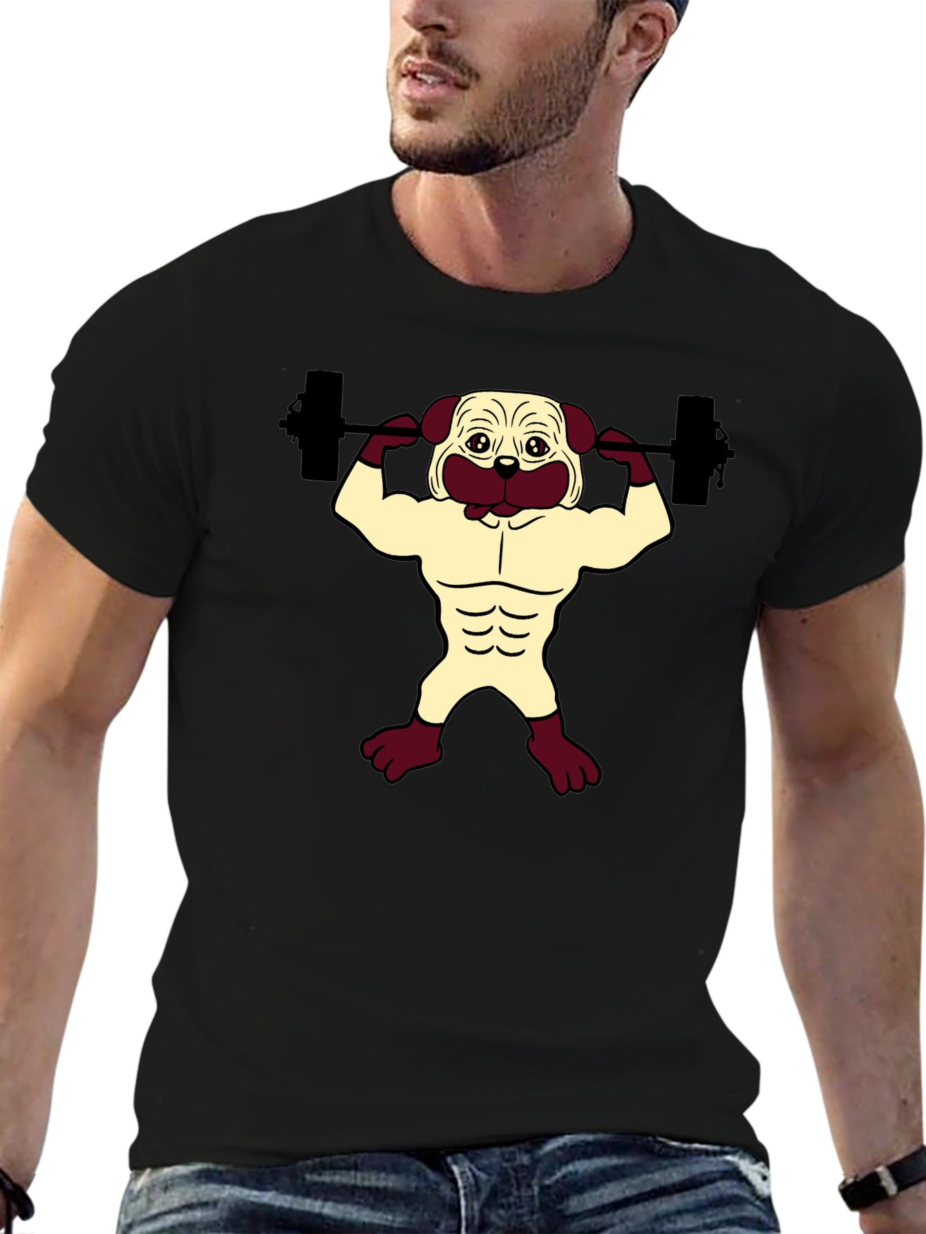 Pug Gym Black T-Shirt