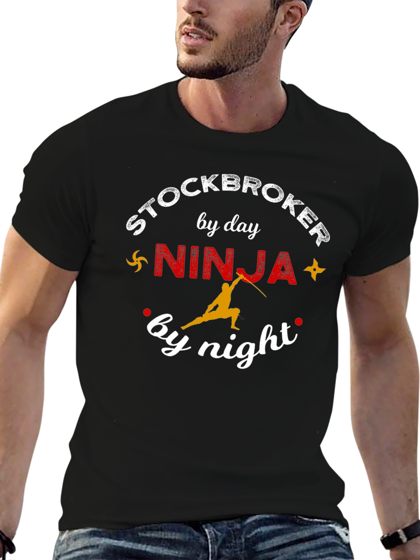 Stockbroker Ninja T-Shirt - Funny Day & Night Tee