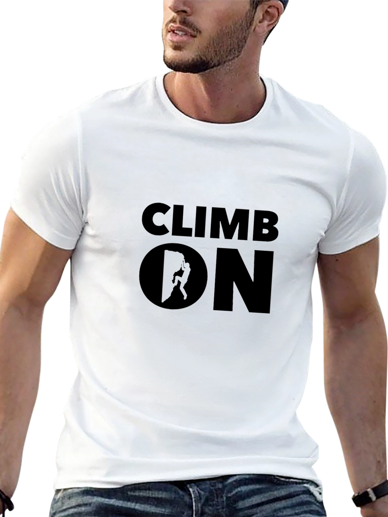 Climb On Graphic T-Shirt - Black Crew Neck Tee