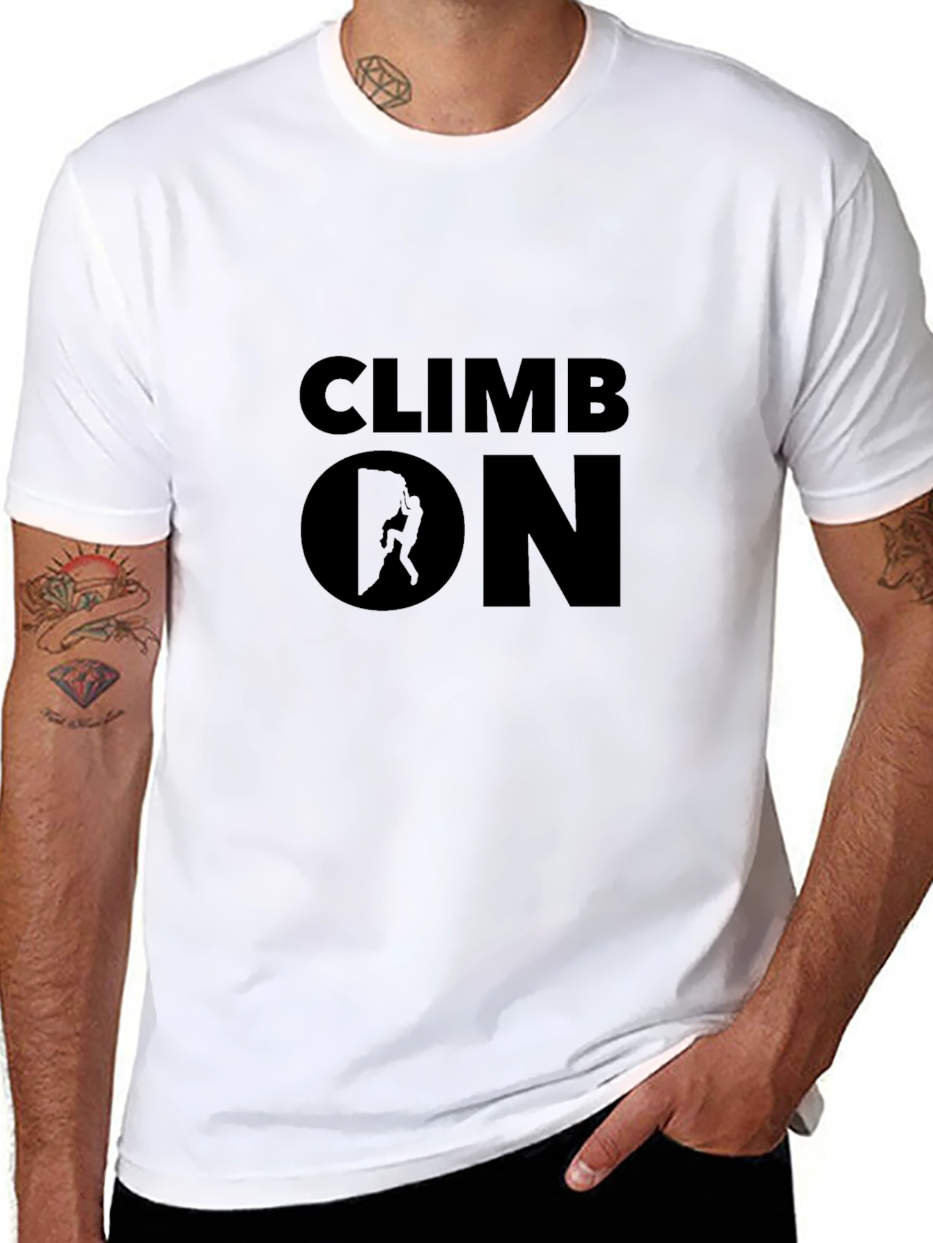 Climb On Graphic T-Shirt - Black Crew Neck Tee
