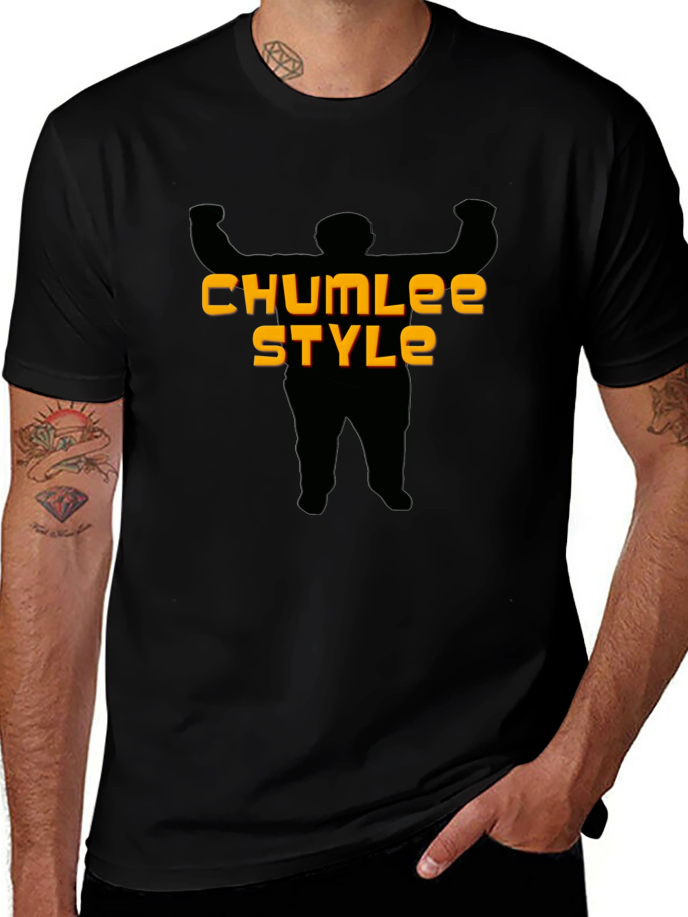Chumlee Style Black Graphic T-Shirt