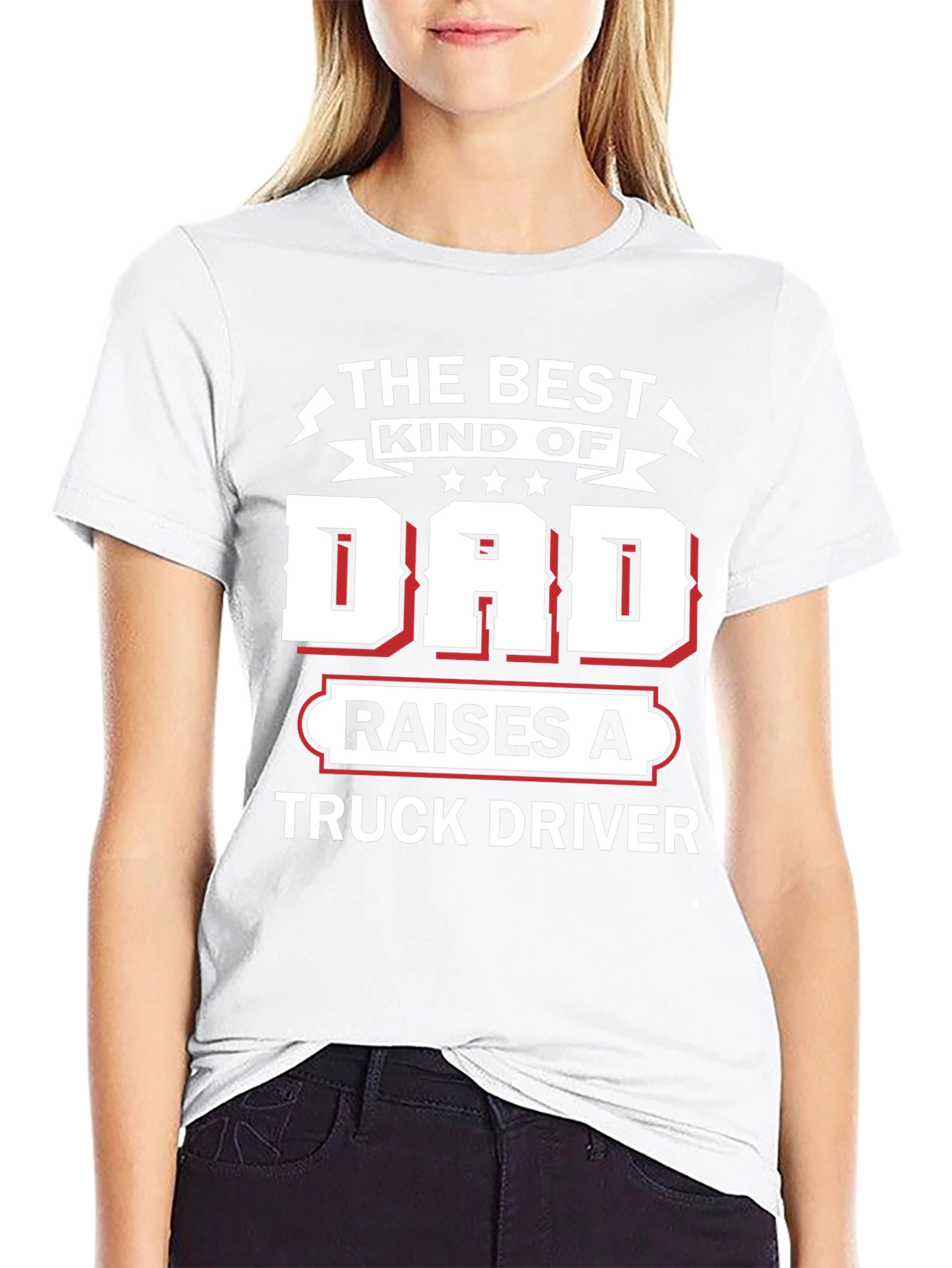 Best Kind of Dad Truck Driver Black Graphic Tee