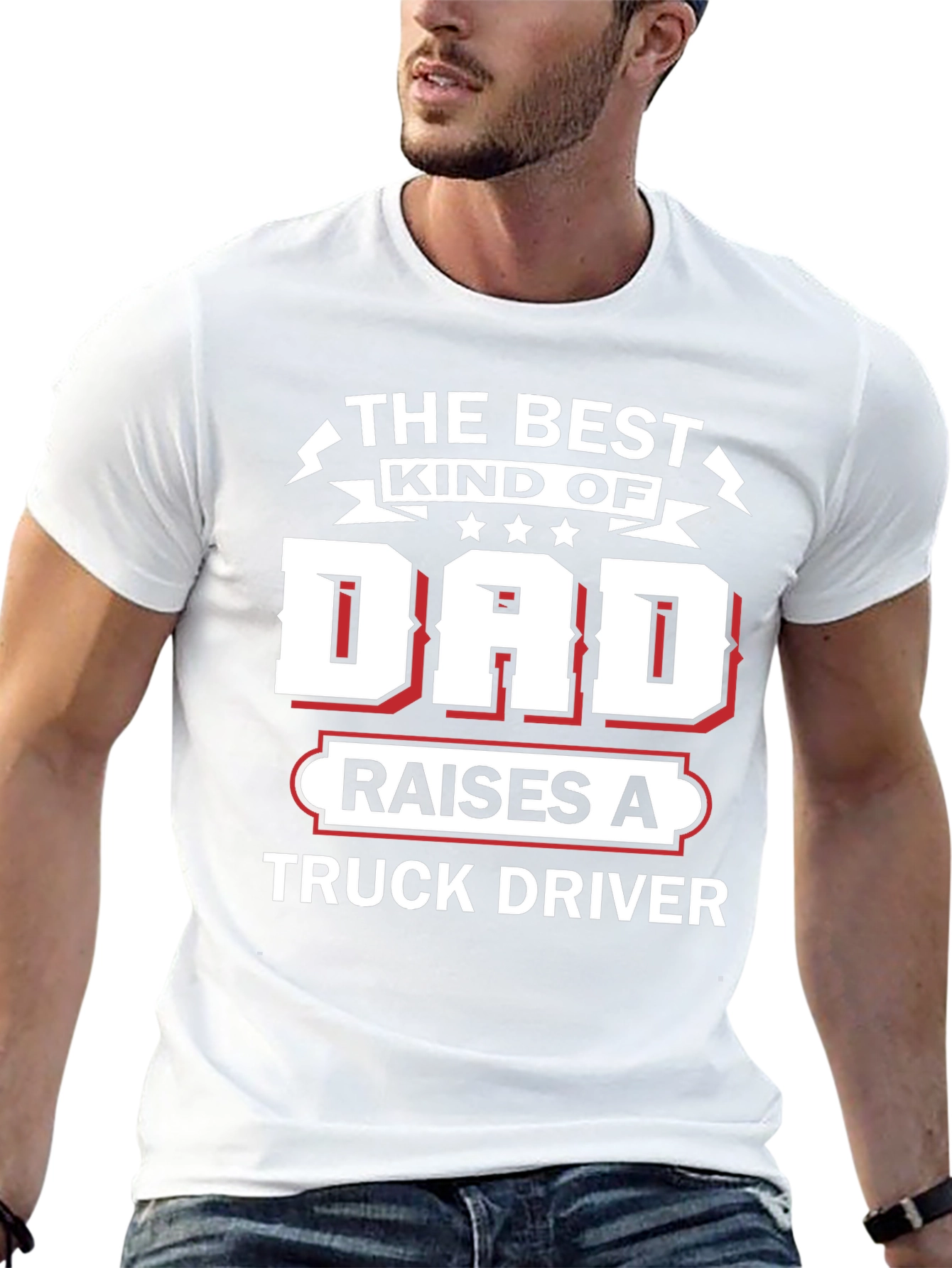 Best Kind of Dad Truck Driver Black Graphic Tee