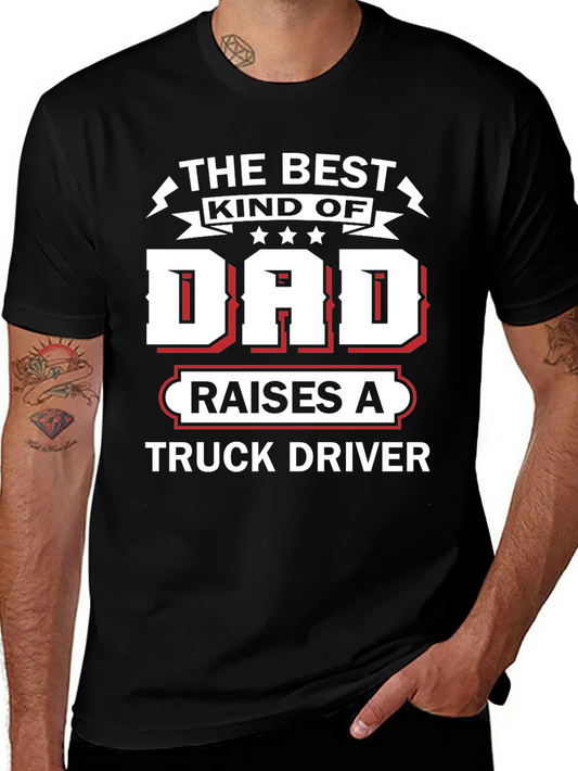 Best Kind of Dad Truck Driver Black Graphic Tee