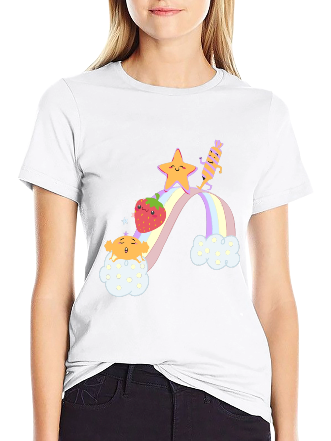 Rainbow Cloud Cartoon T-Shirt
