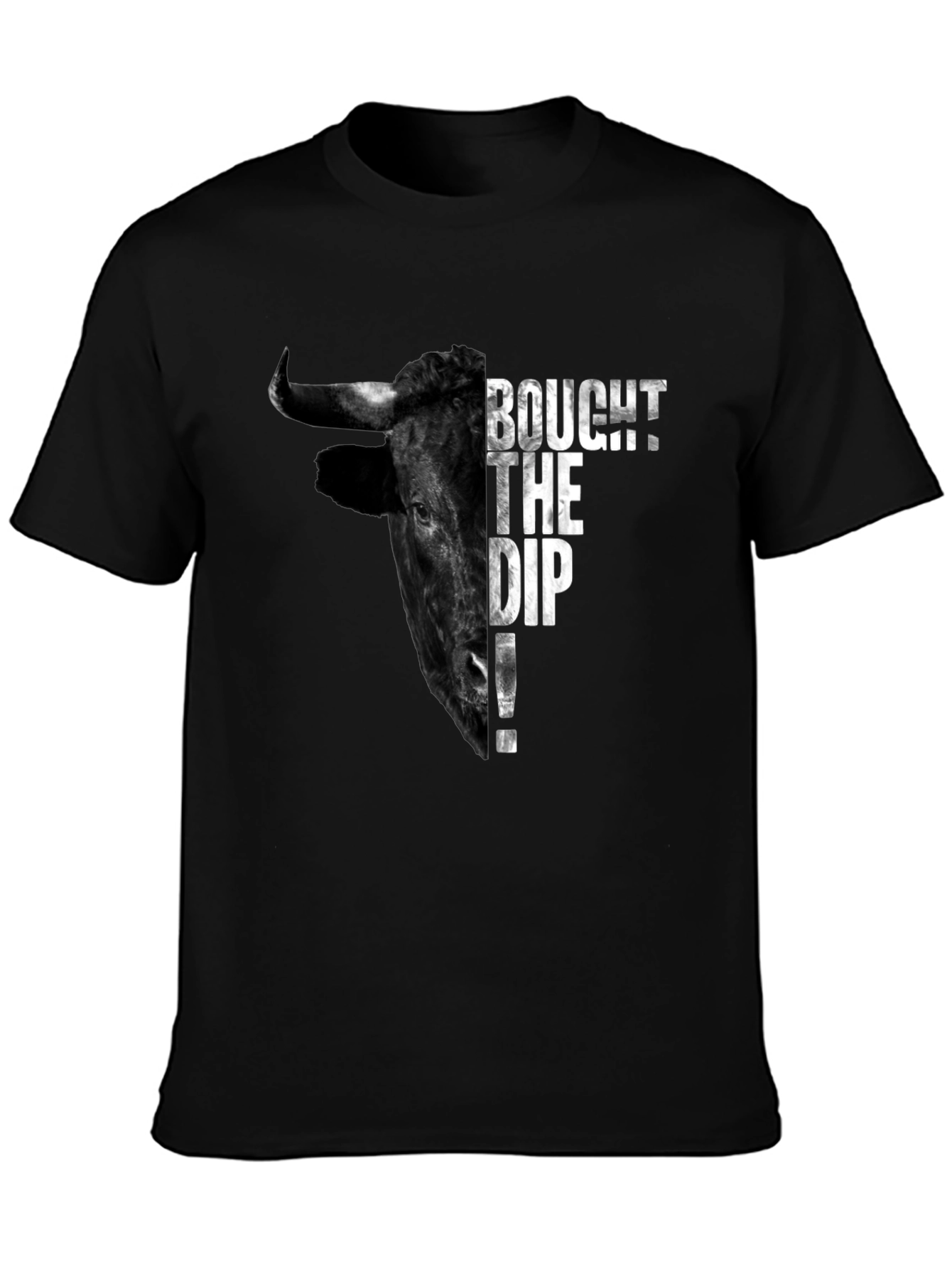 BOUGHT THE DIP! Bull Graphic Tee - Black