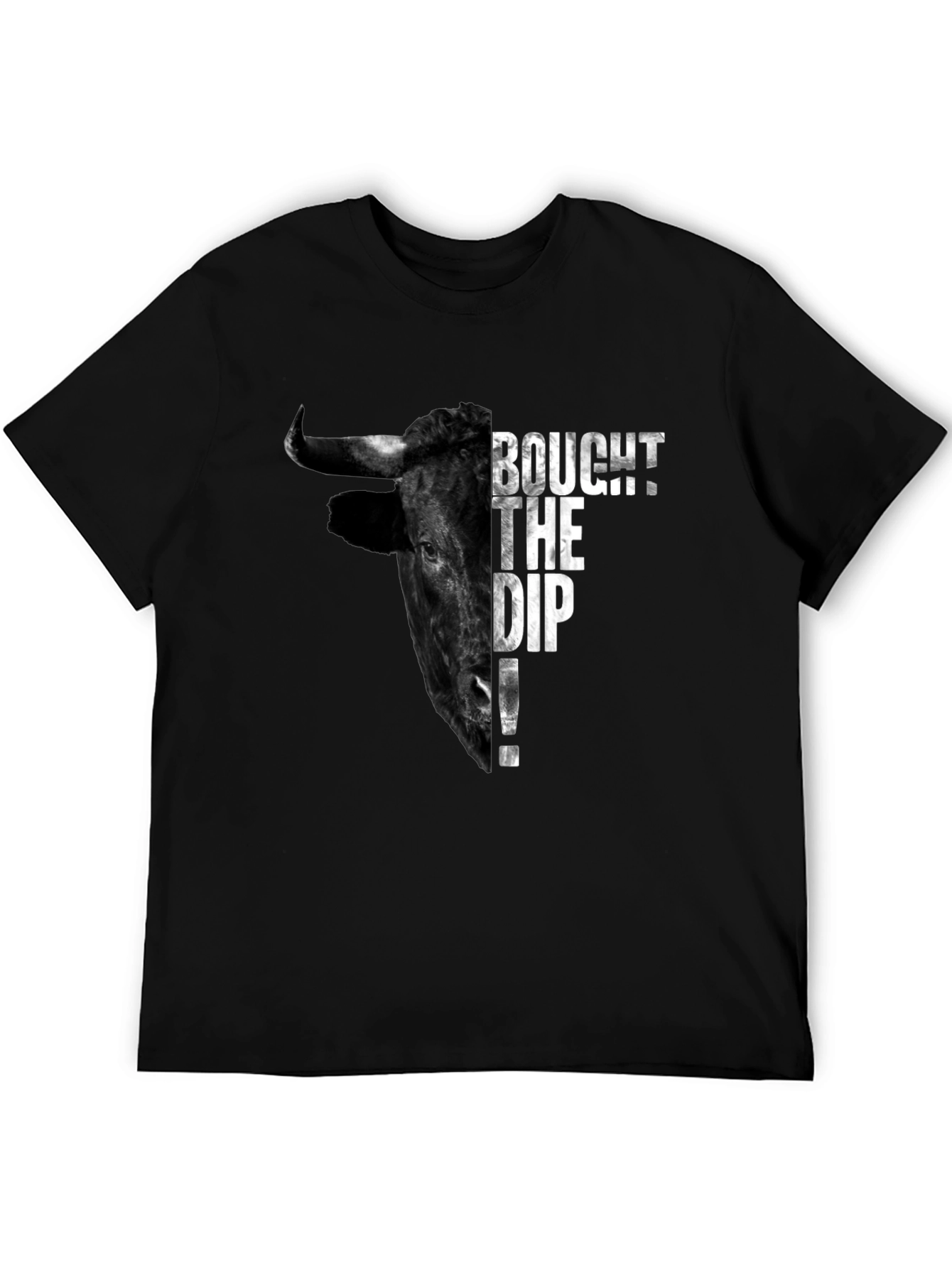 BOUGHT THE DIP! Bull Graphic Tee - Black