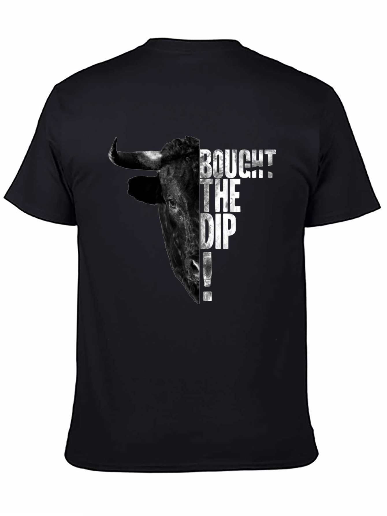 BOUGHT THE DIP! Bull Graphic Tee - Black