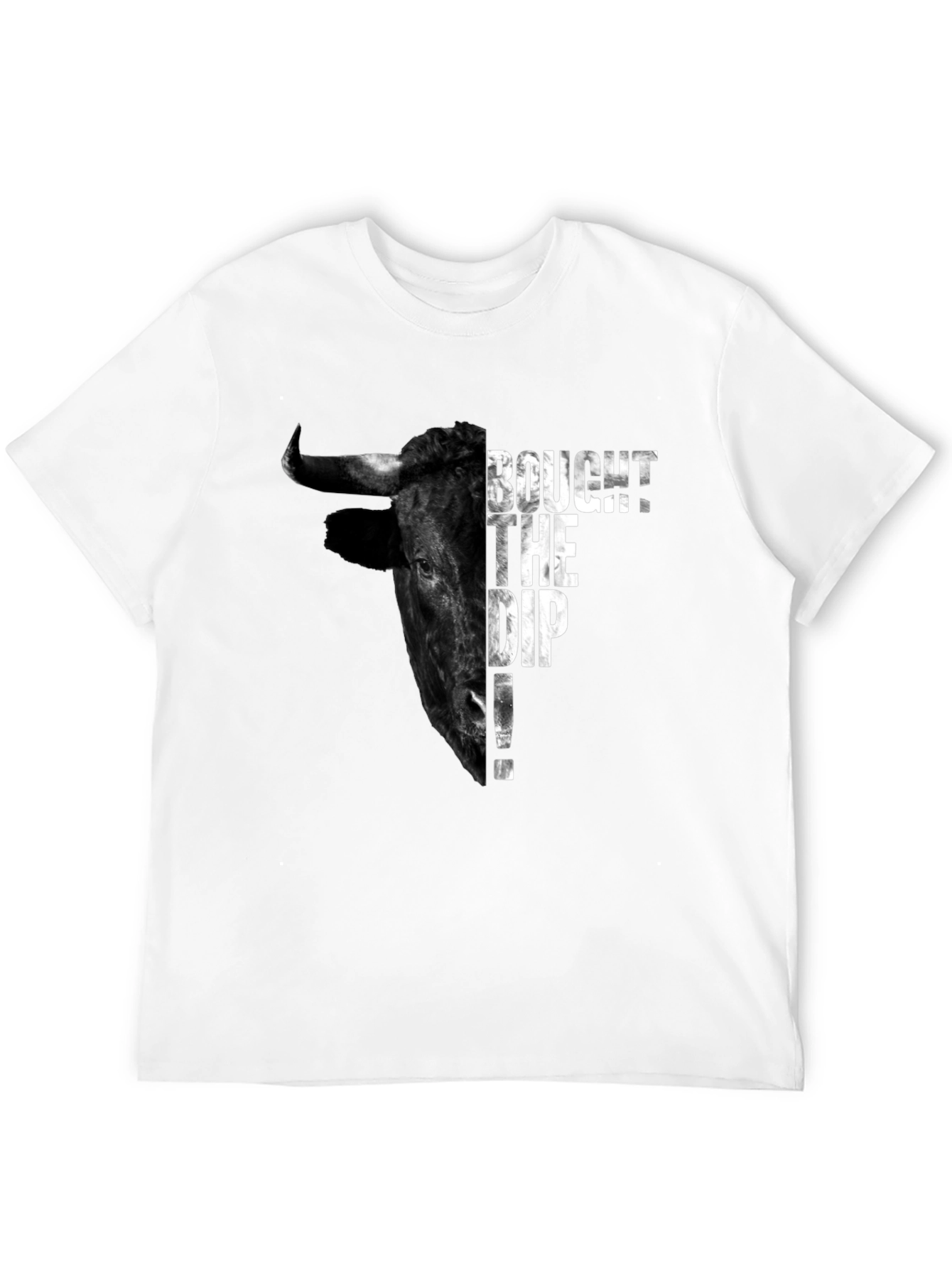 BOUGHT THE DIP! Bull Graphic Tee - Black