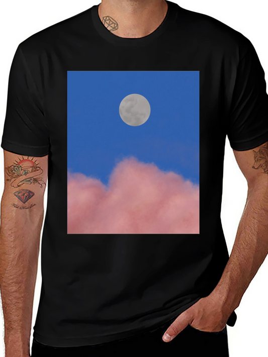Moon & Clouds Graphic Tee - Unisex Black T-Shirt