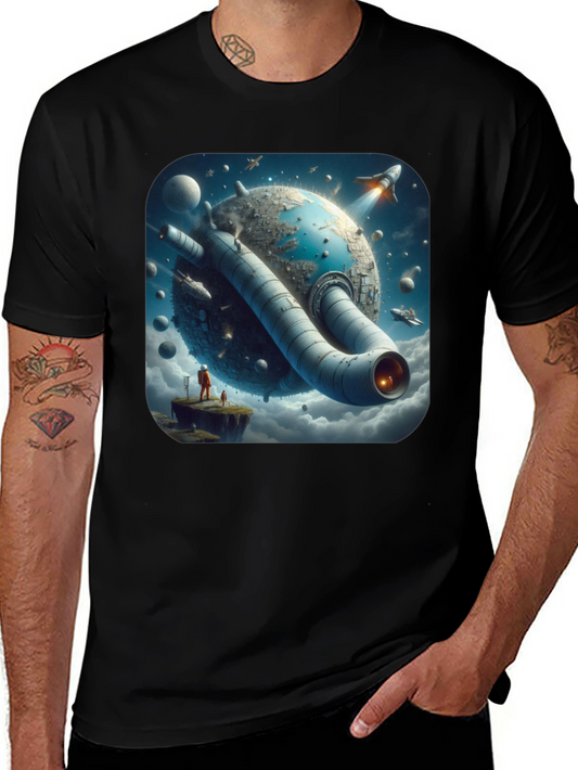 Sci-Fi Planet T-Shirt - Futuristic Graphic Tee