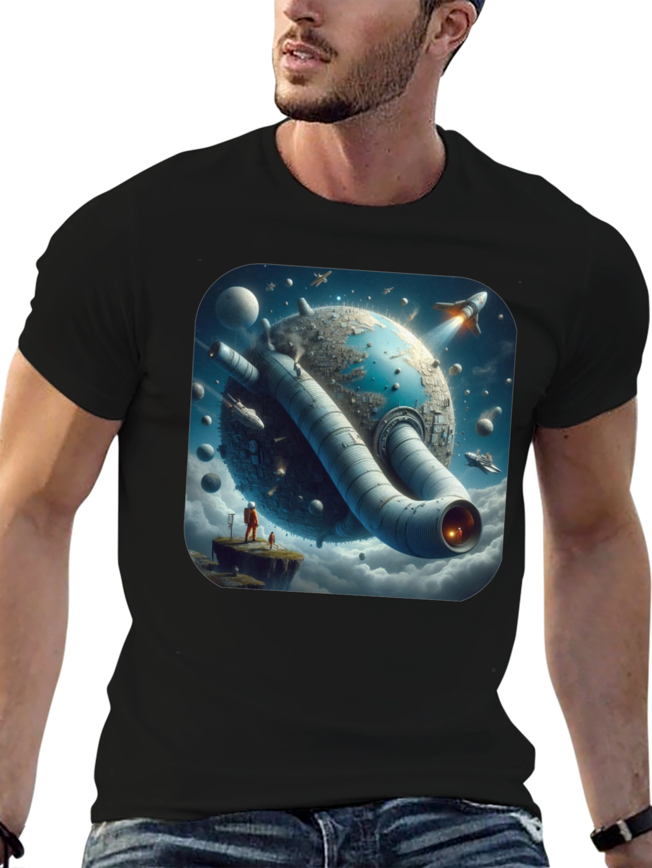 Sci-Fi Planet T-Shirt - Futuristic Graphic Tee