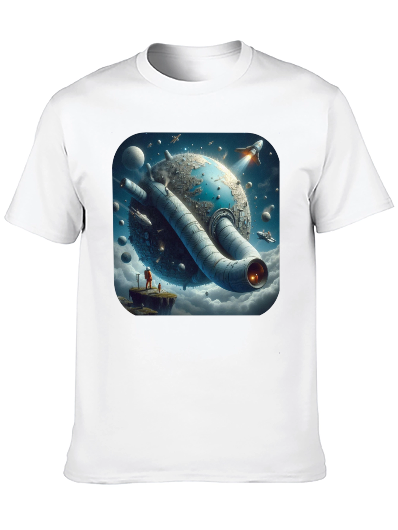 Sci-Fi Planet T-Shirt - Futuristic Graphic Tee