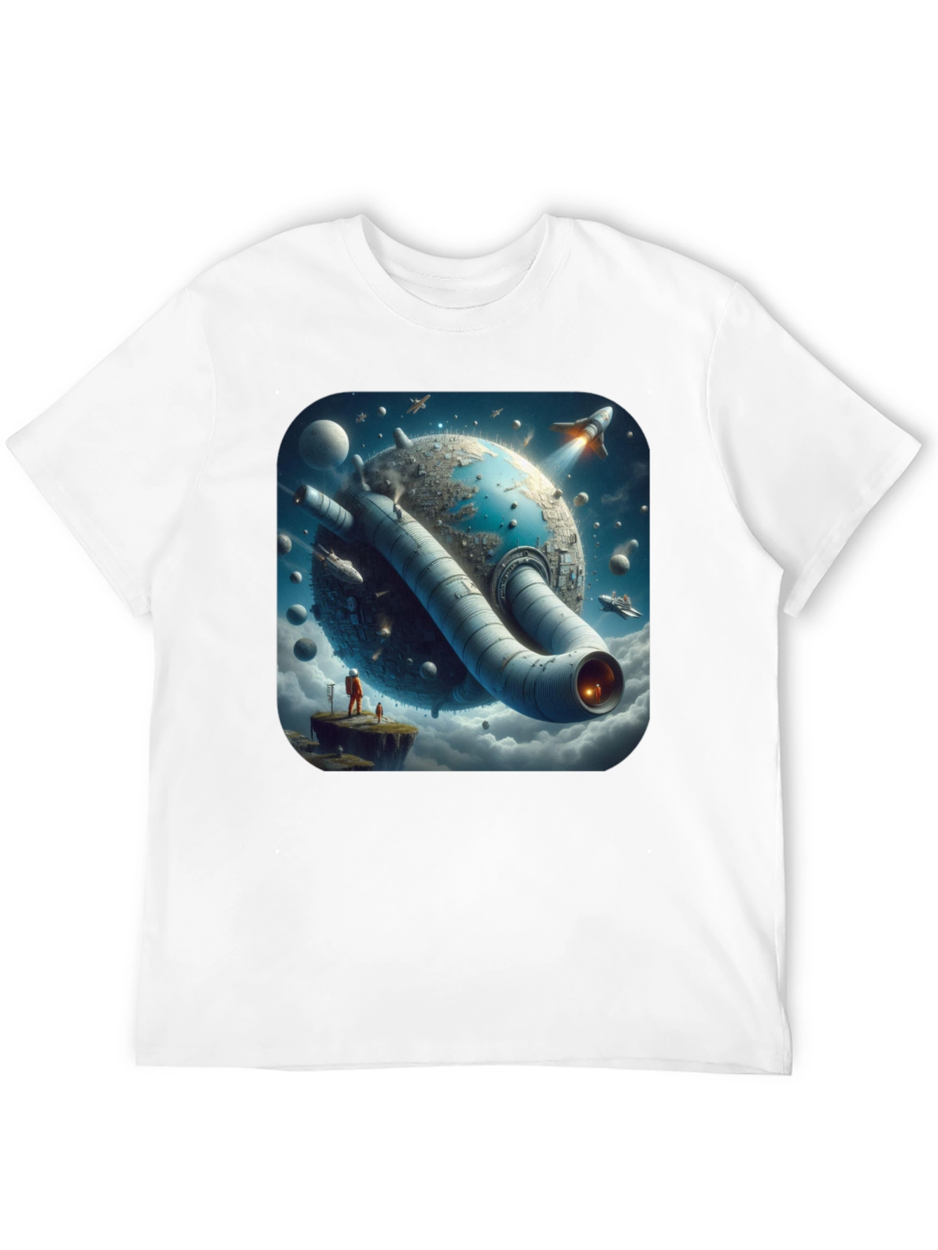 Sci-Fi Planet T-Shirt - Futuristic Graphic Tee