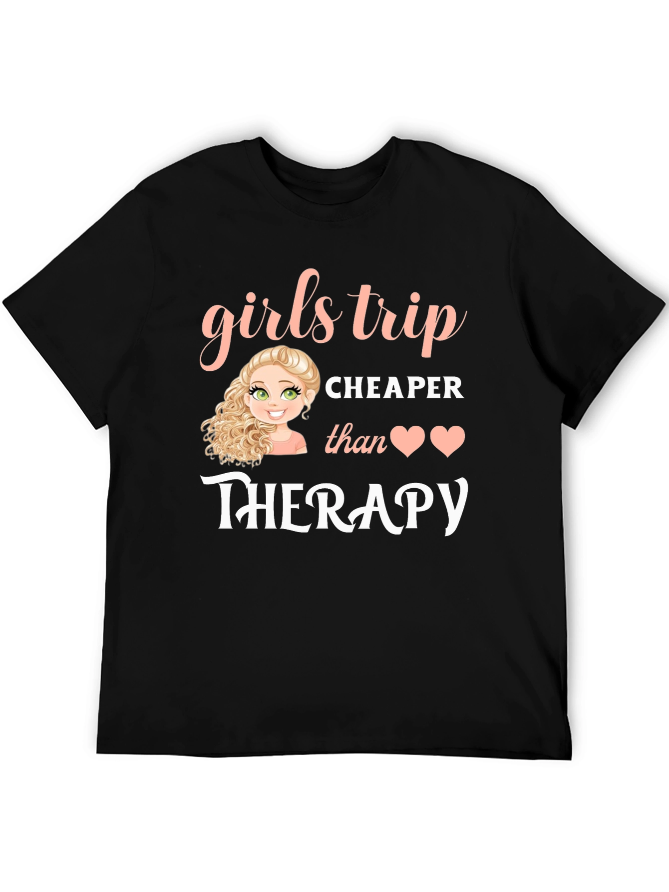 Girls Trip Therapy T-Shirt - Black Cotton Tee