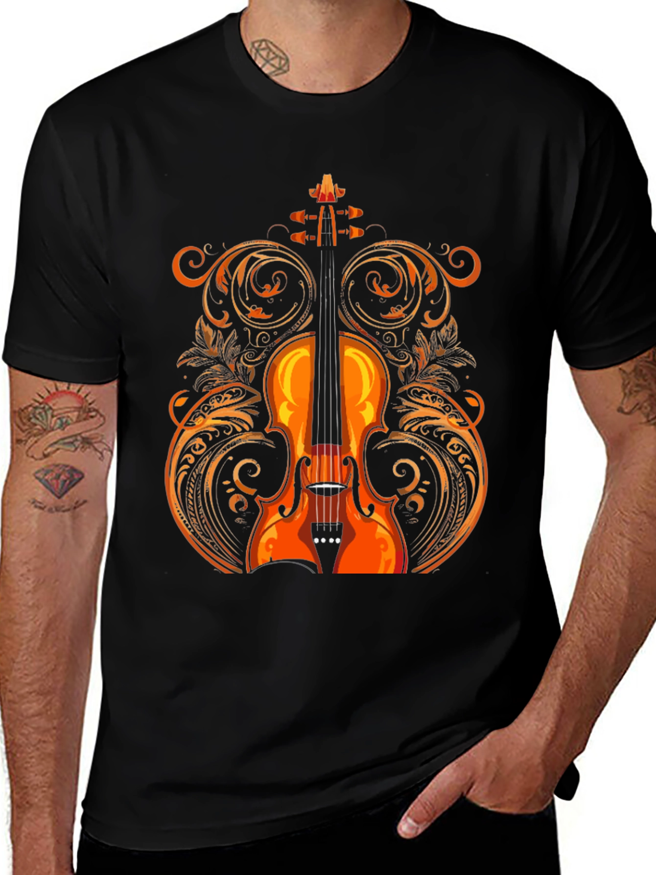 Violin Graphic Tee - Music Lovers Shirt
