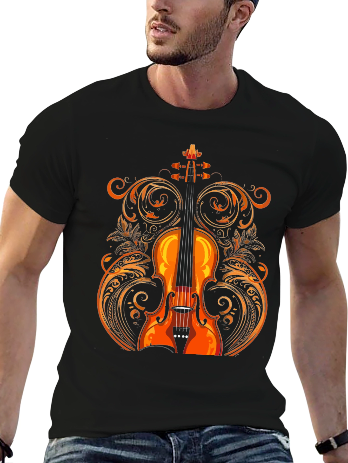 Violin Graphic Tee - Music Lovers Shirt