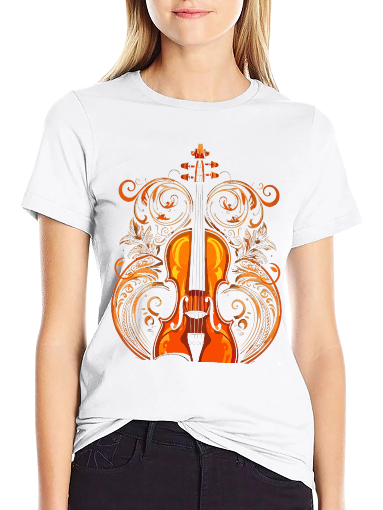 Violin Graphic Tee - Music Lovers Shirt
