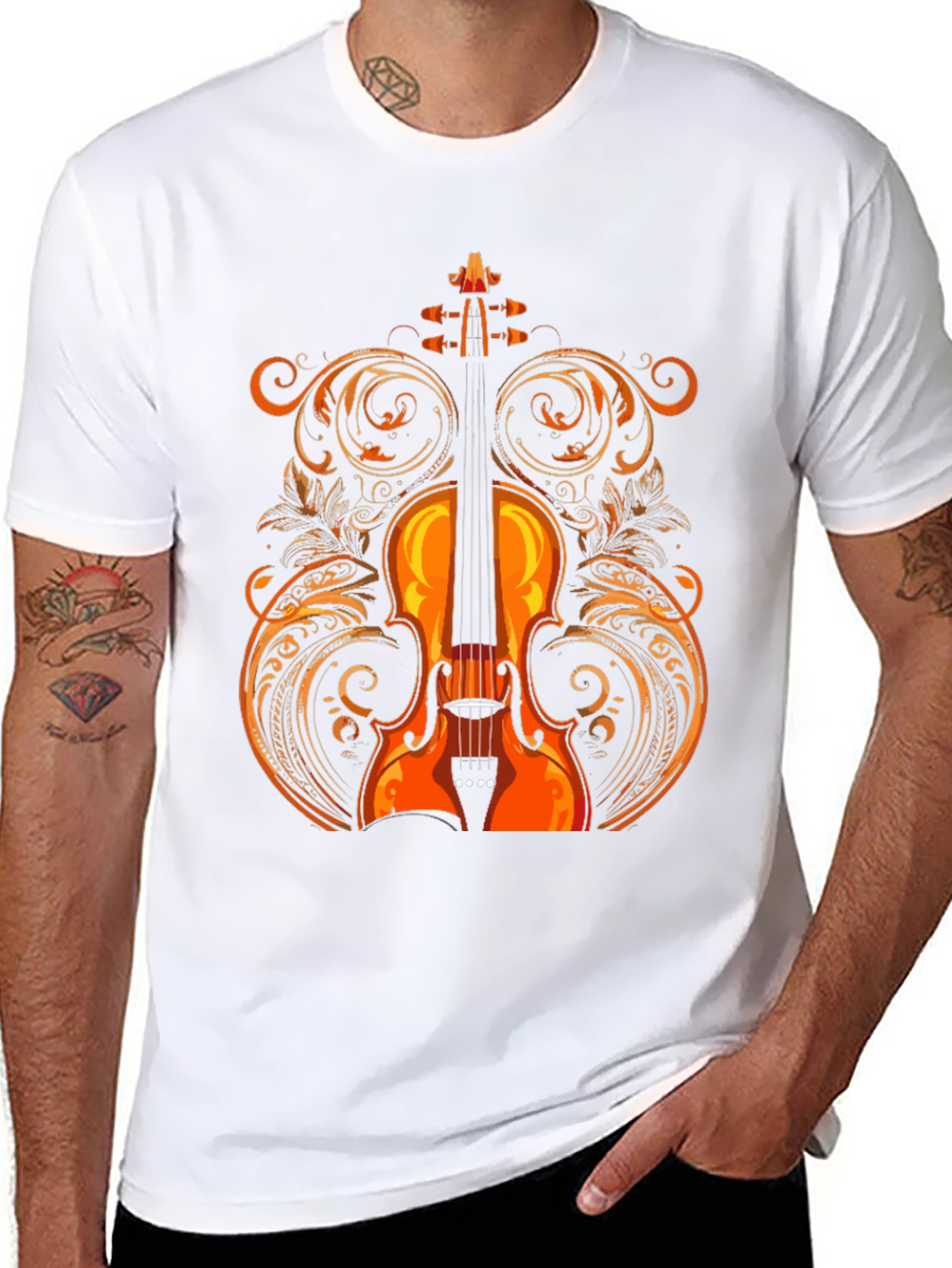 Violin Graphic Tee - Music Lovers Shirt