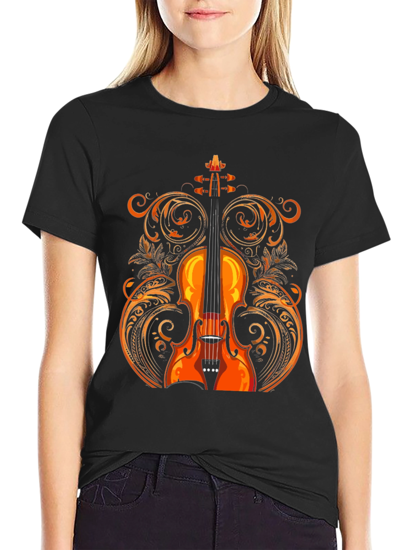 Violin Graphic Tee - Music Lovers Shirt