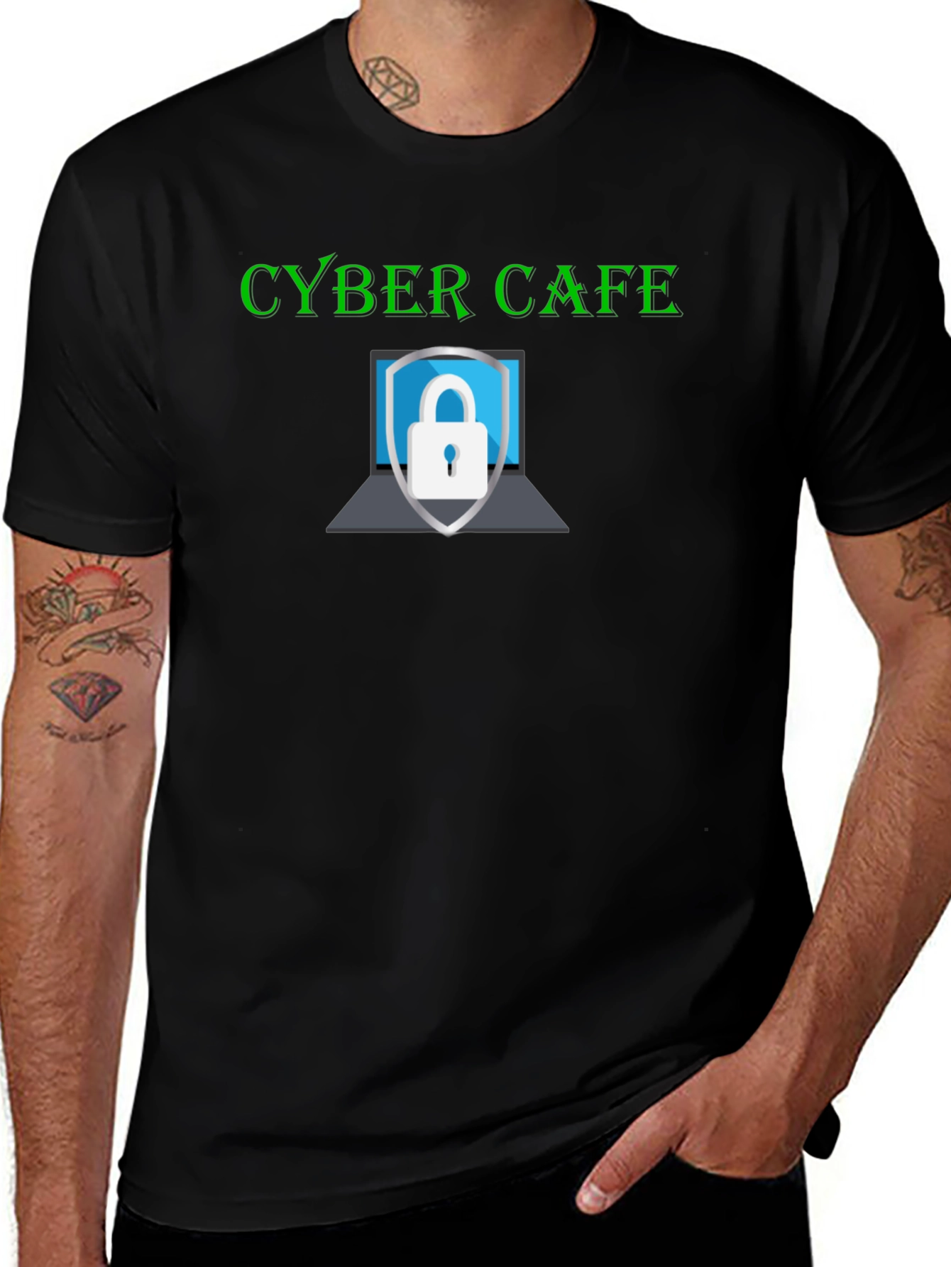 Cyber Cafe Security T-Shirt - Stylish Protection