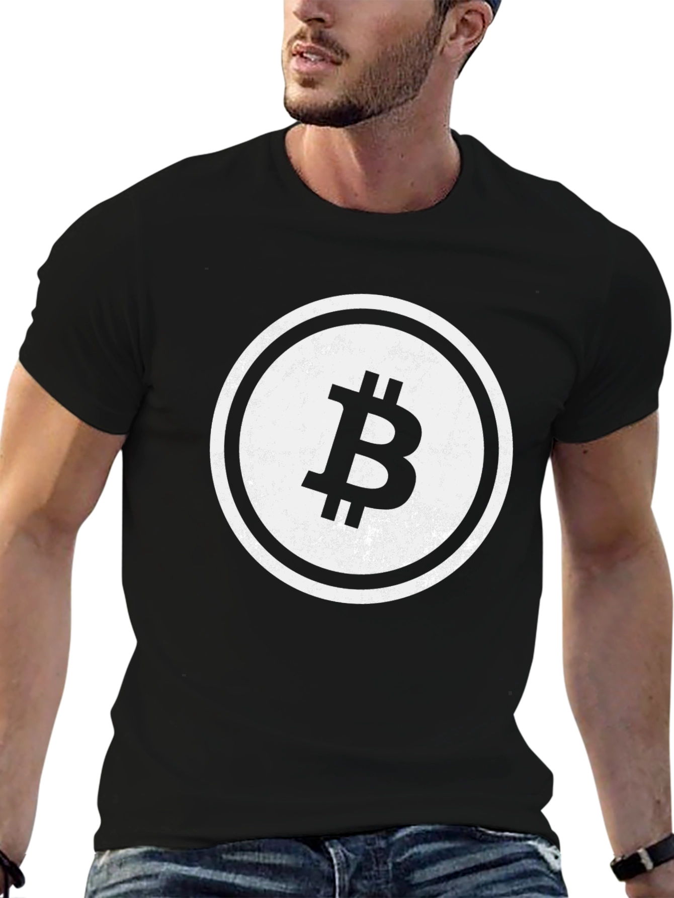 Bitcoin Logo Black T-Shirt - Crypto Currency Fashion