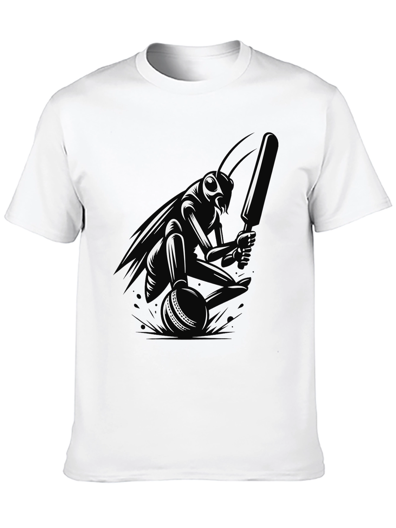 Cricket Bug Graphic Tee - Black Cotton T-Shirt