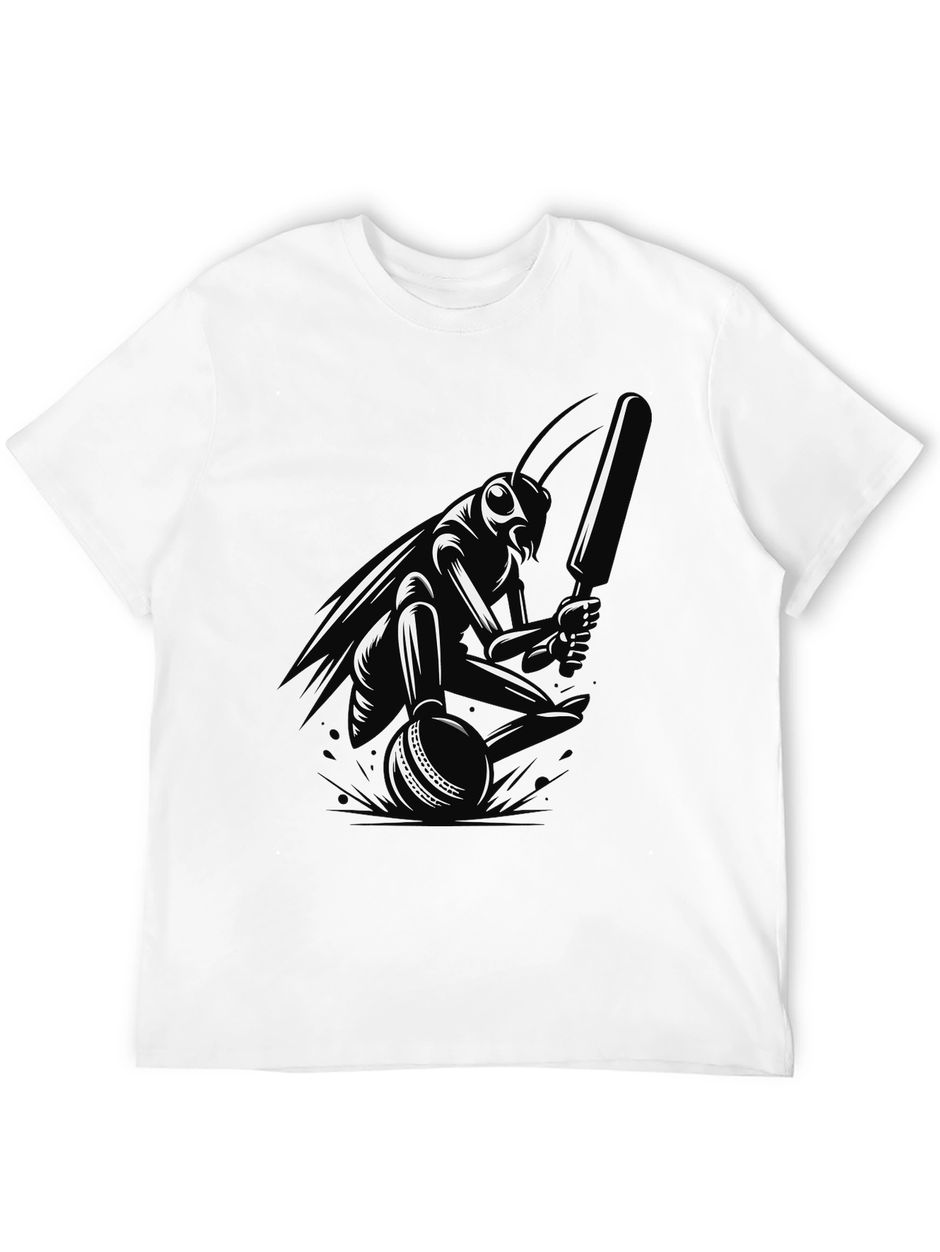 Cricket Bug Graphic Tee - Black Cotton T-Shirt