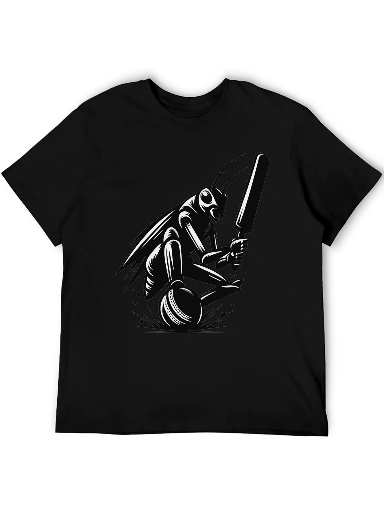 Cricket Bug Graphic Tee - Black Cotton T-Shirt