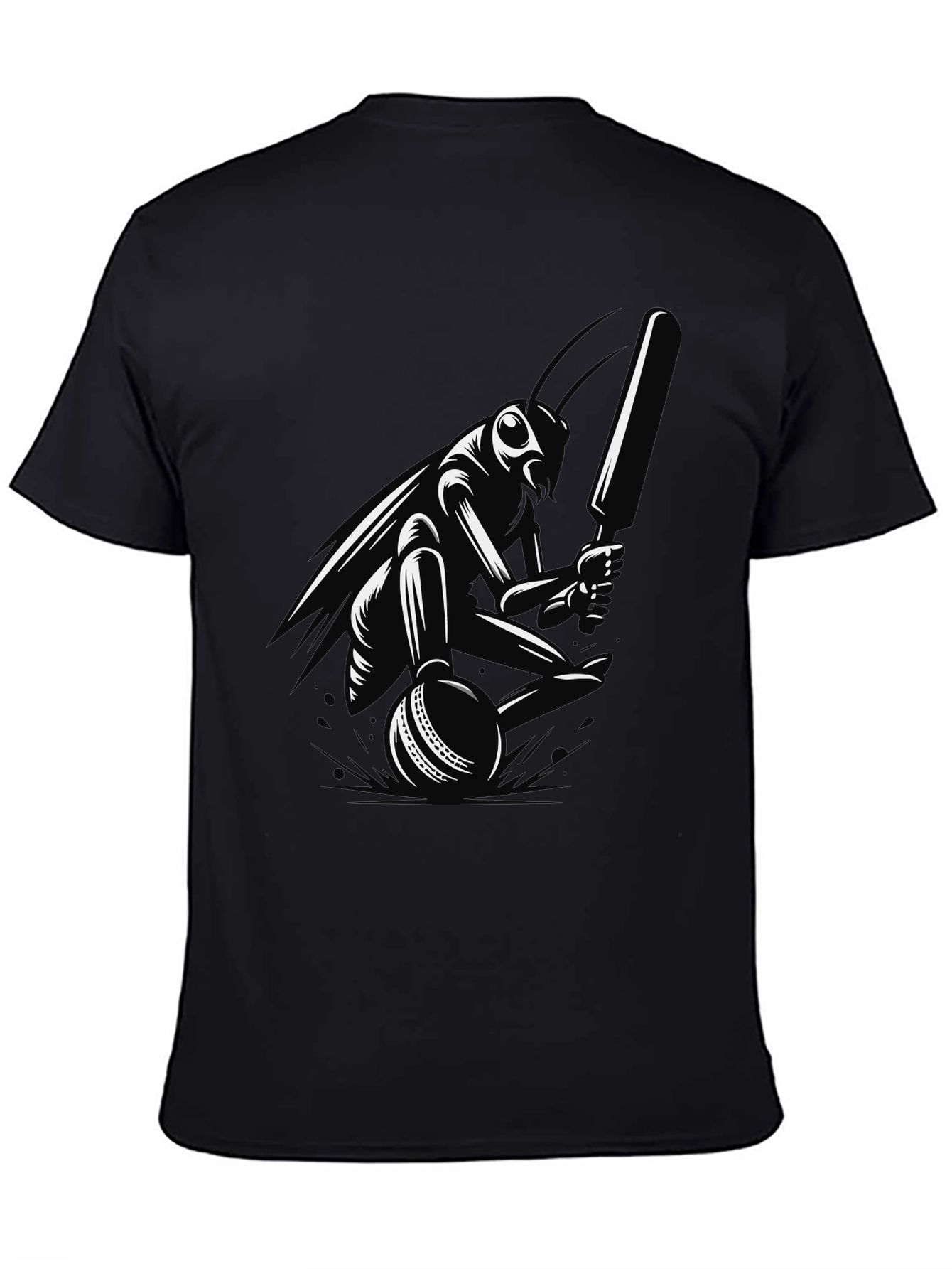 Cricket Bug Graphic Tee - Black Cotton T-Shirt