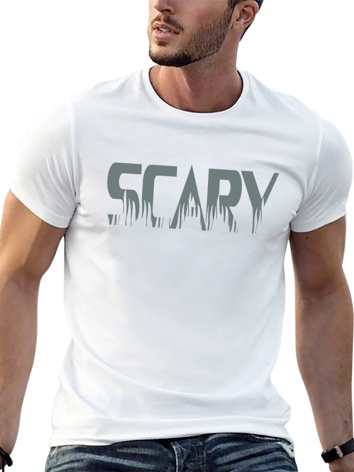 Mens Scary Graphic Print T-Shirt
