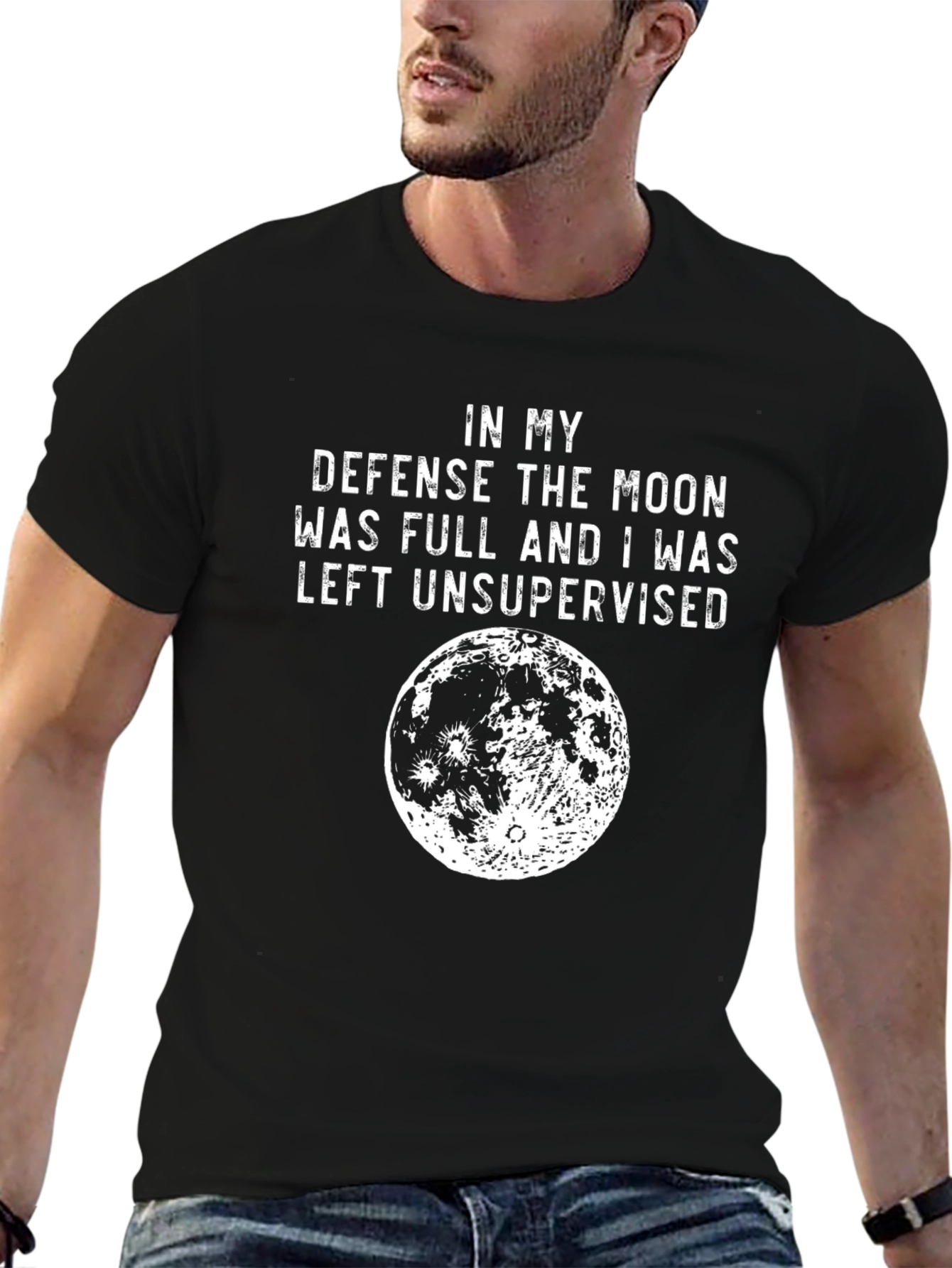Funny Moon T-Shirt: In My Defense Moon Was Full