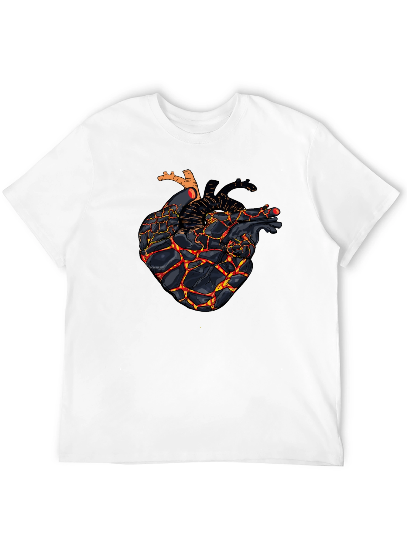 Fiery Heart Graphic Black T-Shirt