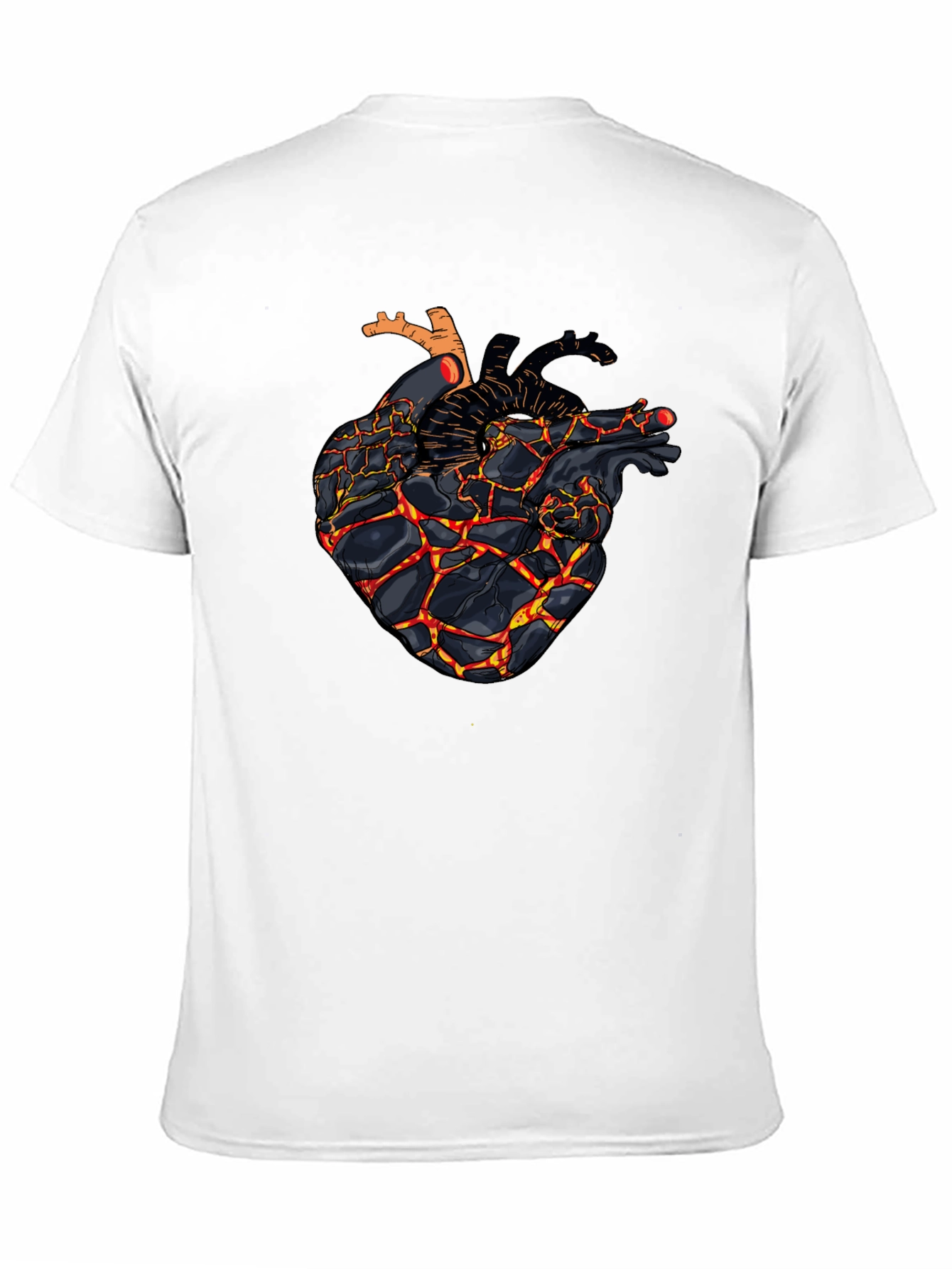 Fiery Heart Graphic Black T-Shirt