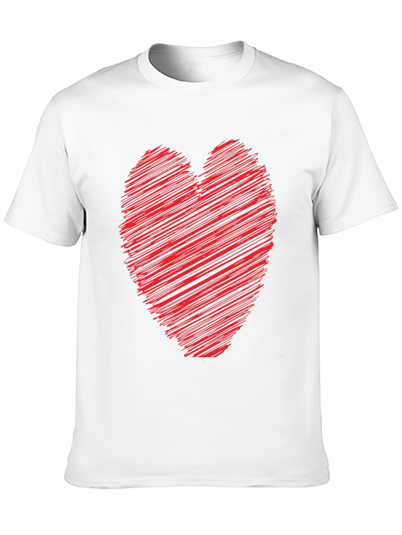 Heart Scribble Graphic Tee - Soft Cotton Casual Shirt